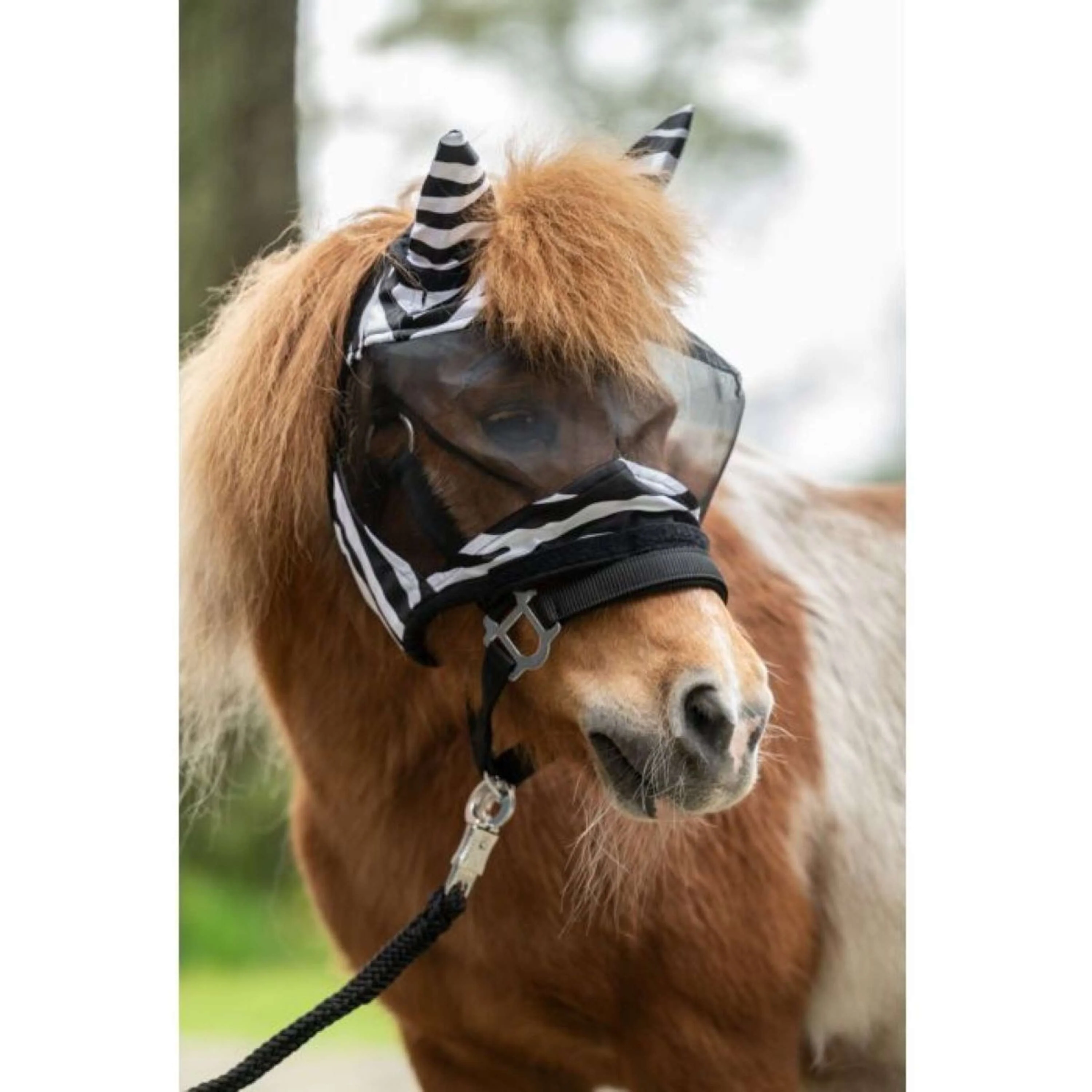 HKM Masque Anti-Mouches Zebra Noir/Blanc - Image 2