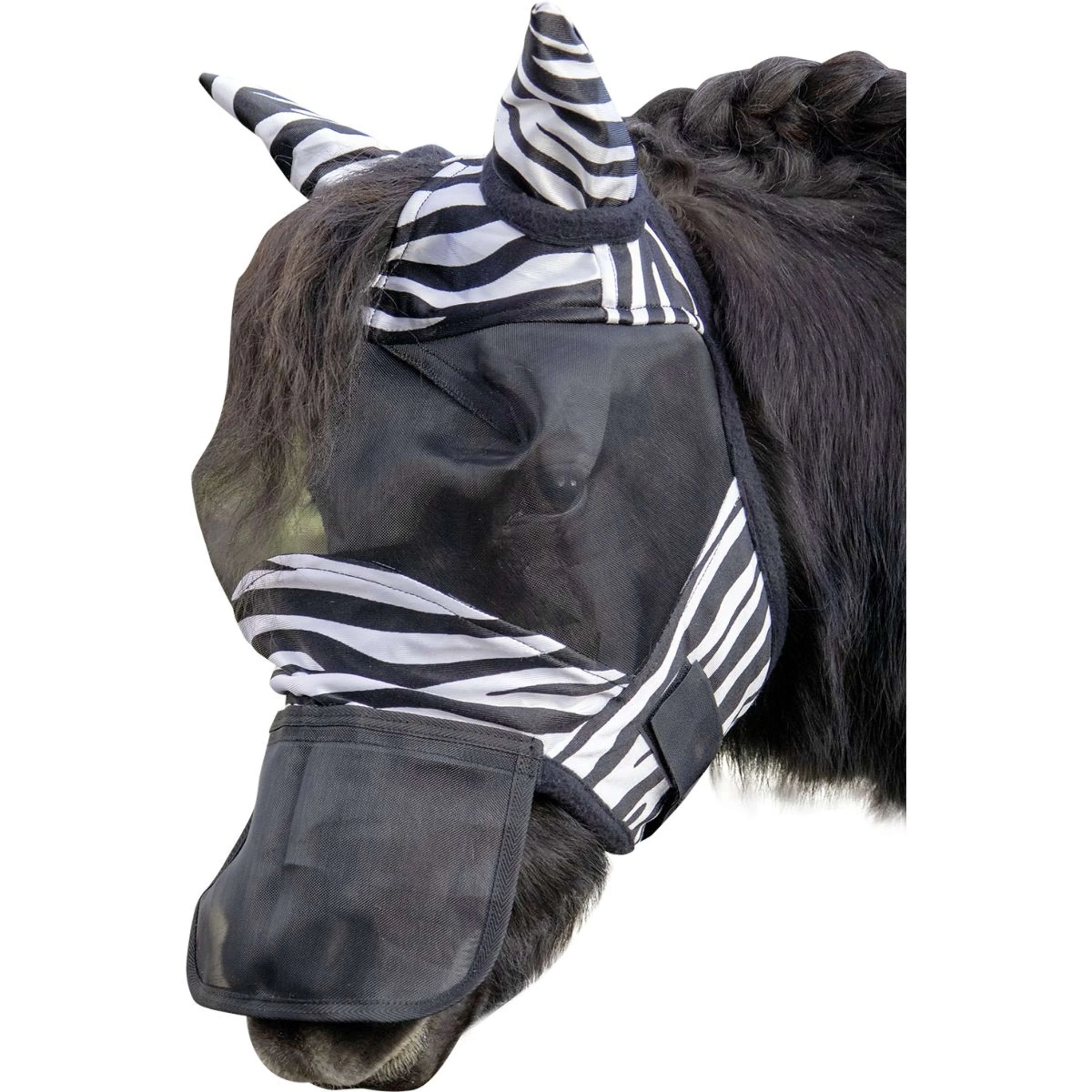 HKM Masque Anti-Mouches Zebra Noir/Blanc - Image 4