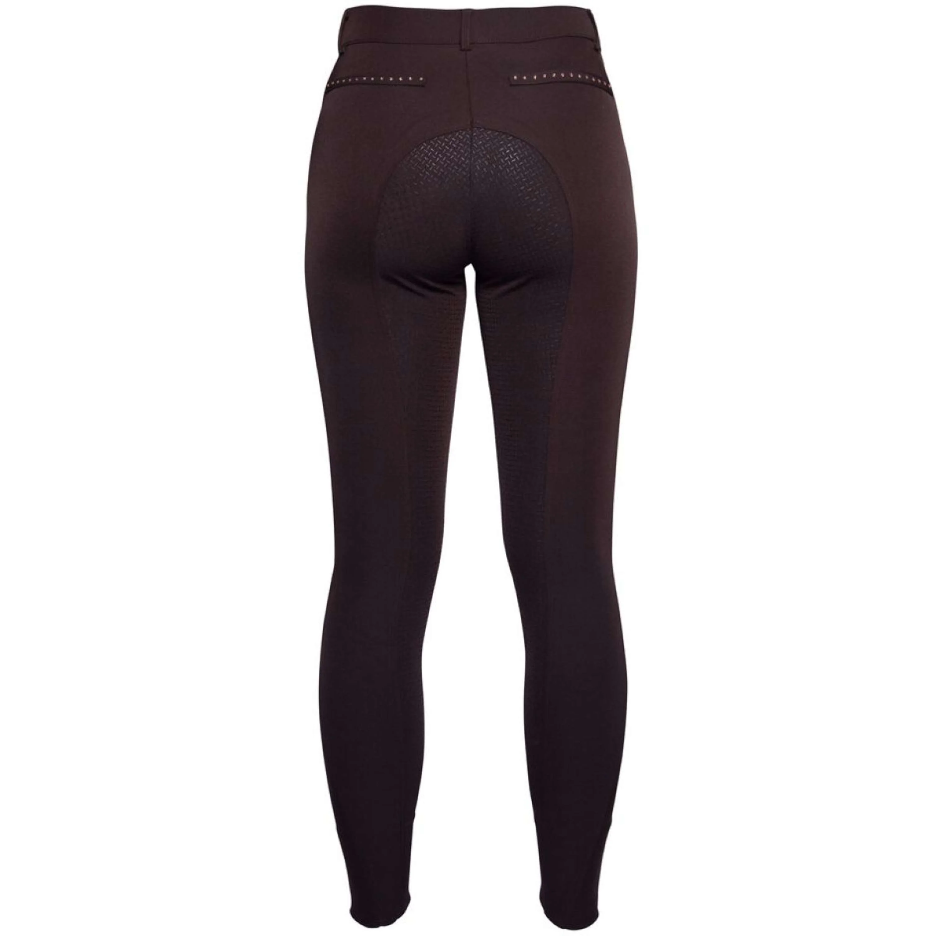 HKM Pantalon d'Équitation Rosegold Glamour Full Grip Marron/Or Rose - Image 3