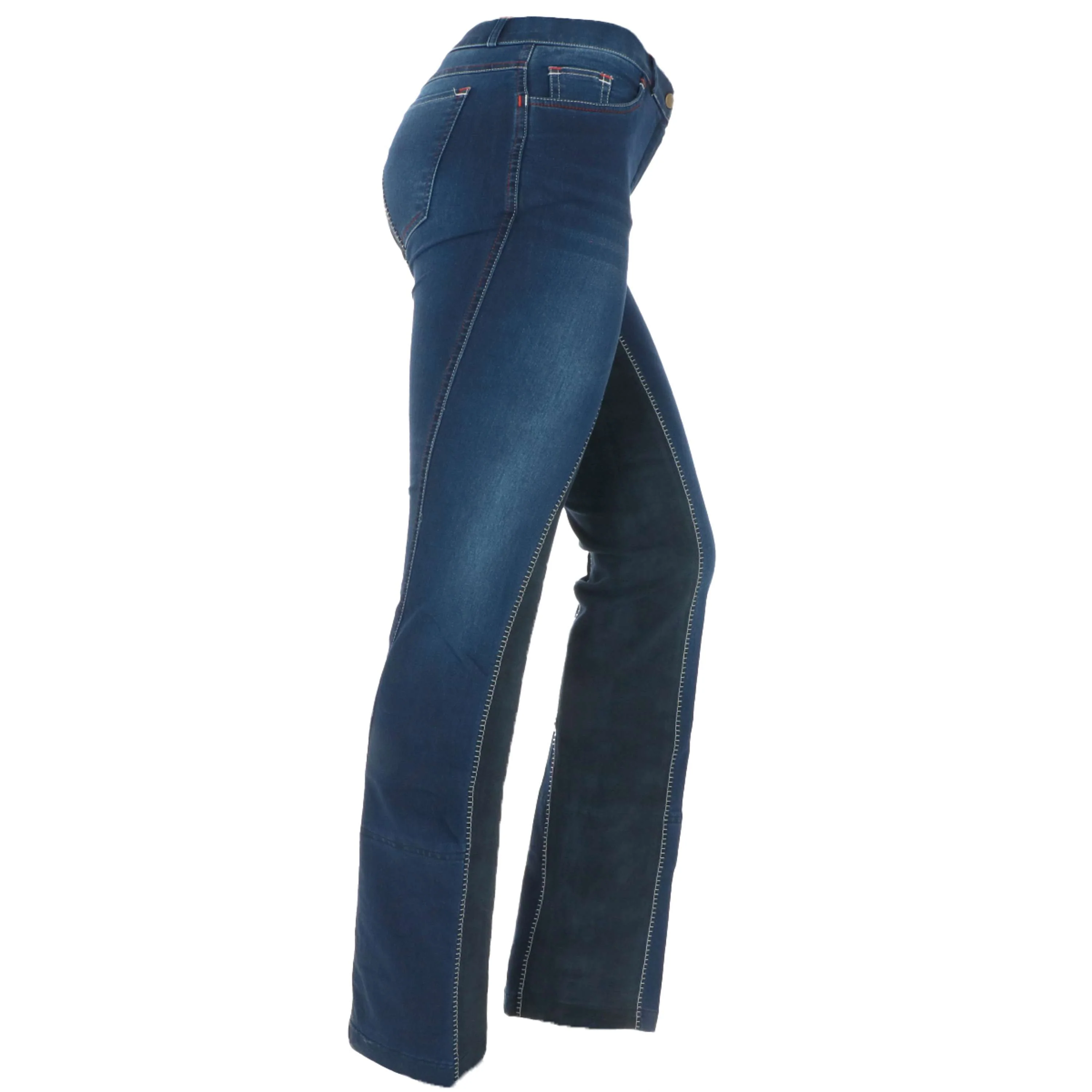 HKM Pantalon d'Équitation Summer Denim Bleu jeans/Bleu foncé - Image 4