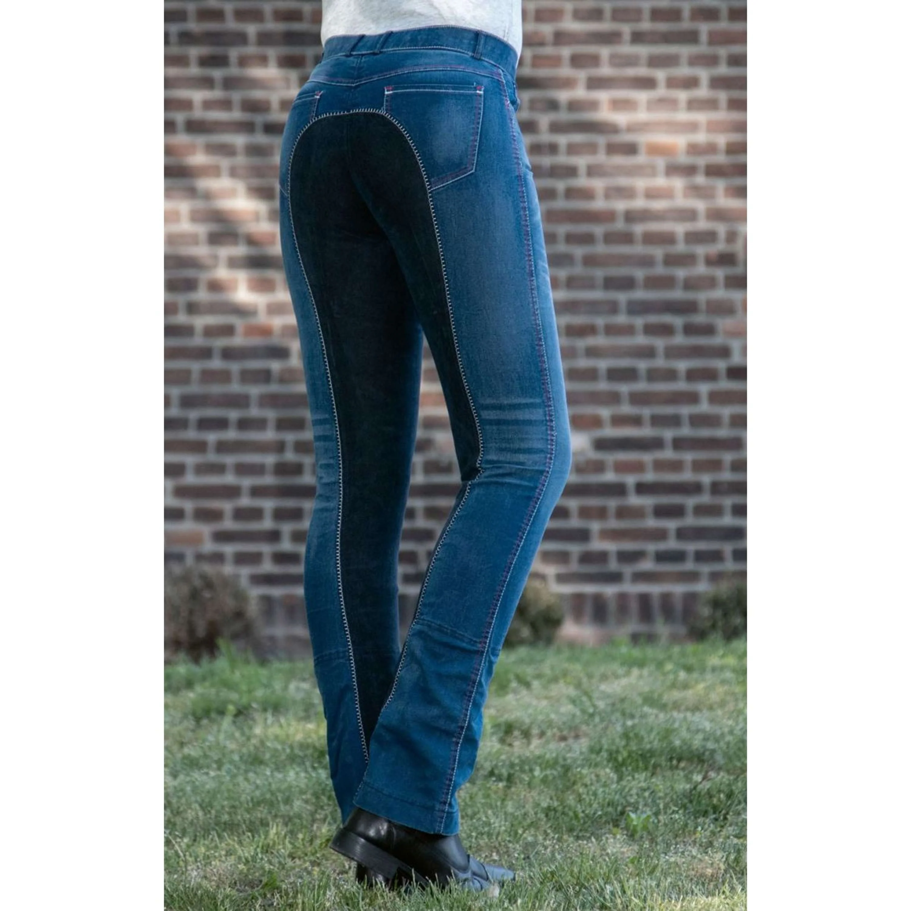 HKM Pantalon d'Équitation Summer Denim Bleu jeans/Bleu foncé - Image 9