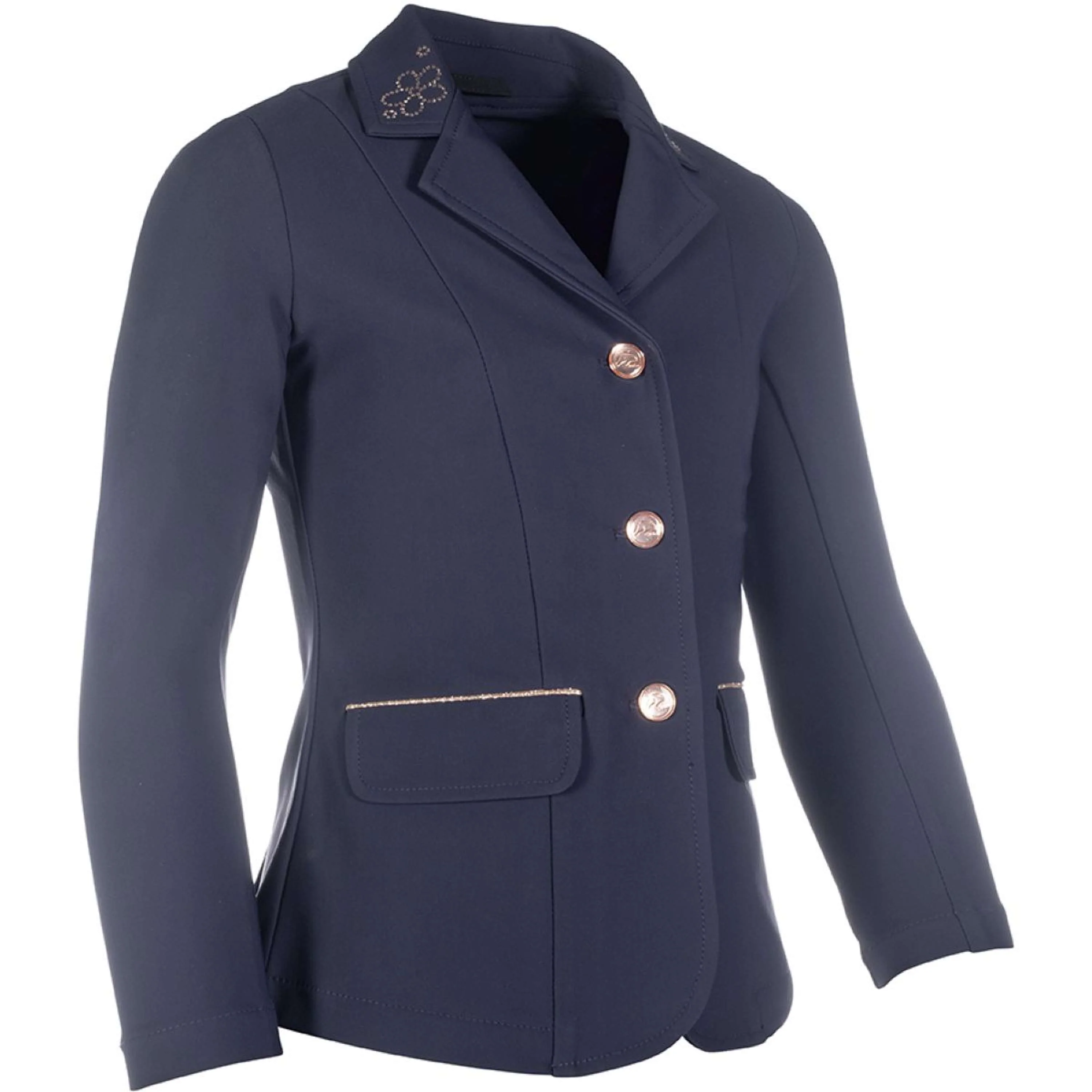 HKM Petite Veste de Concours Flora Enfants Bleu Foncé - Image 4