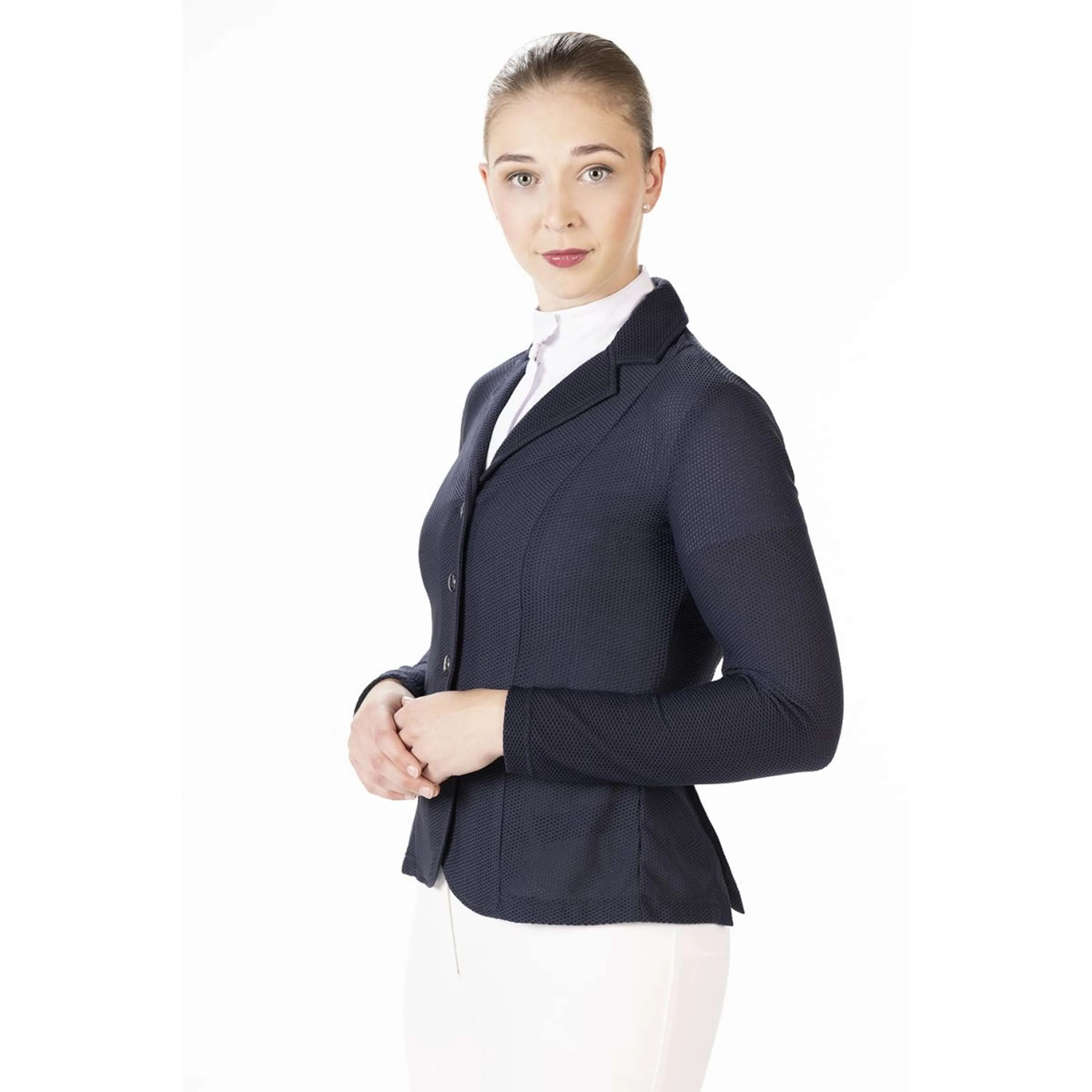 HKM Petite Veste de Concours Mesh Linda Bleu Foncé - Image 3
