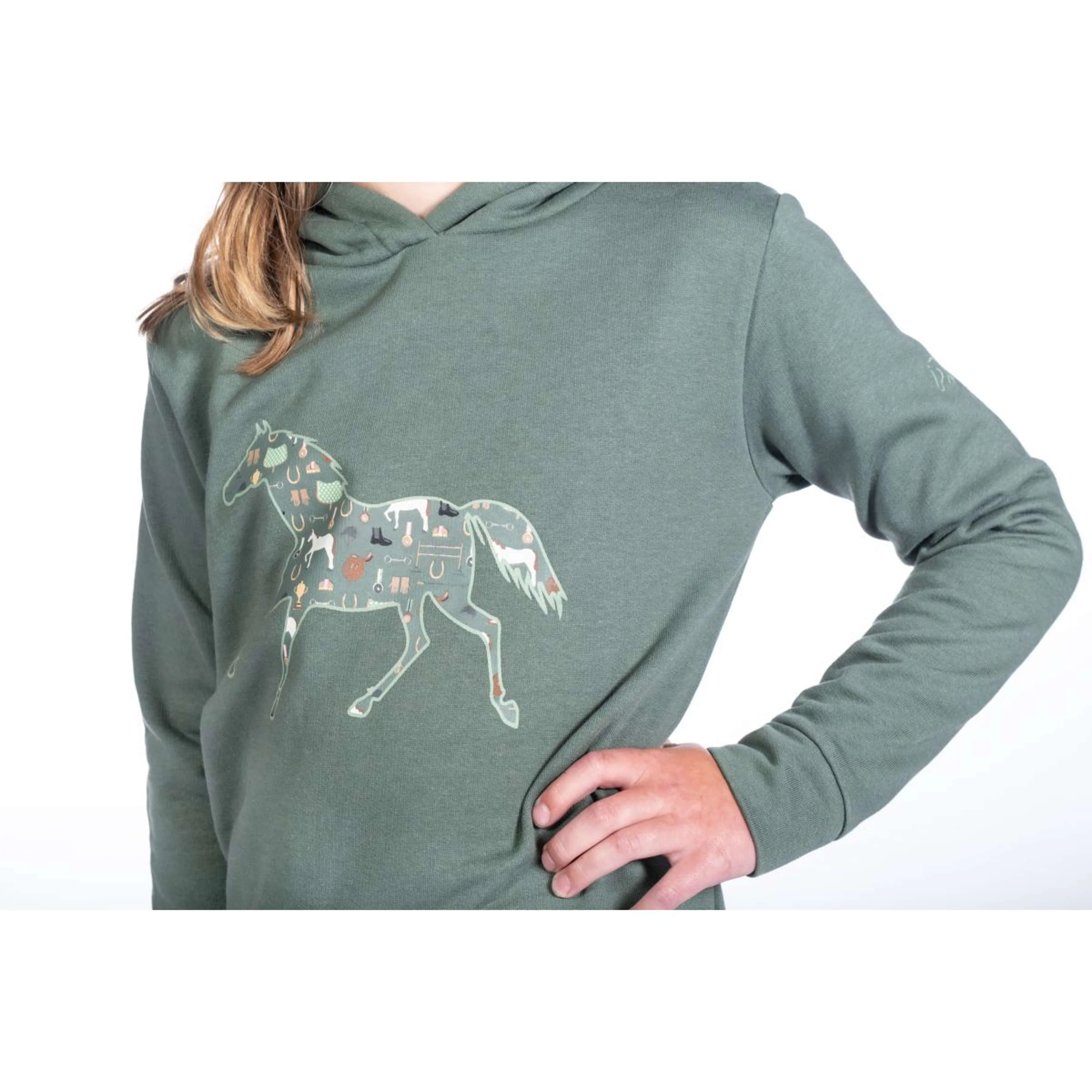 HKM Pull col Hoodie Judy Vert Foncé - Image 2