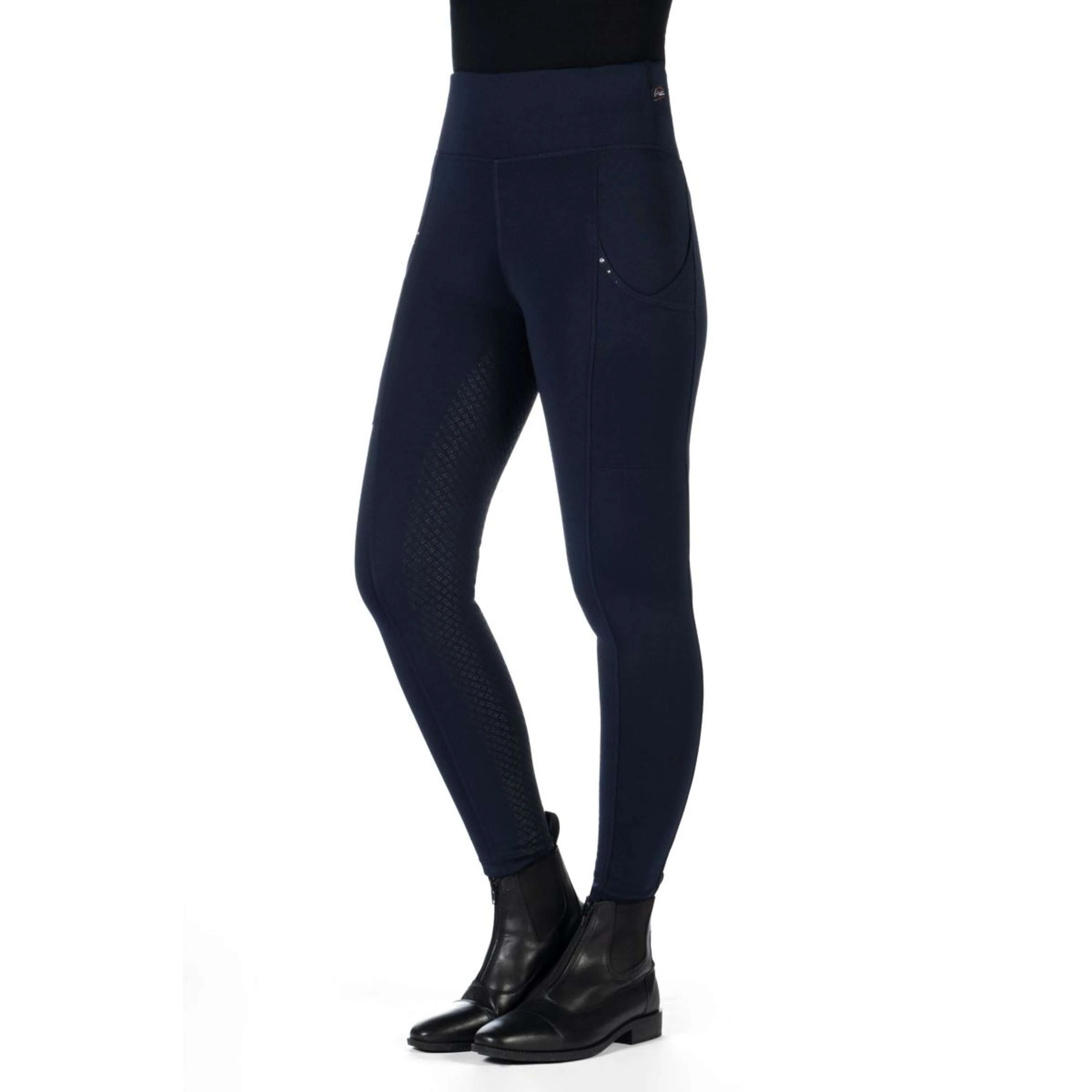 HKM RijleggingLegging d'Équitation Cosy II Full Grip Bleu Foncé - Image 3