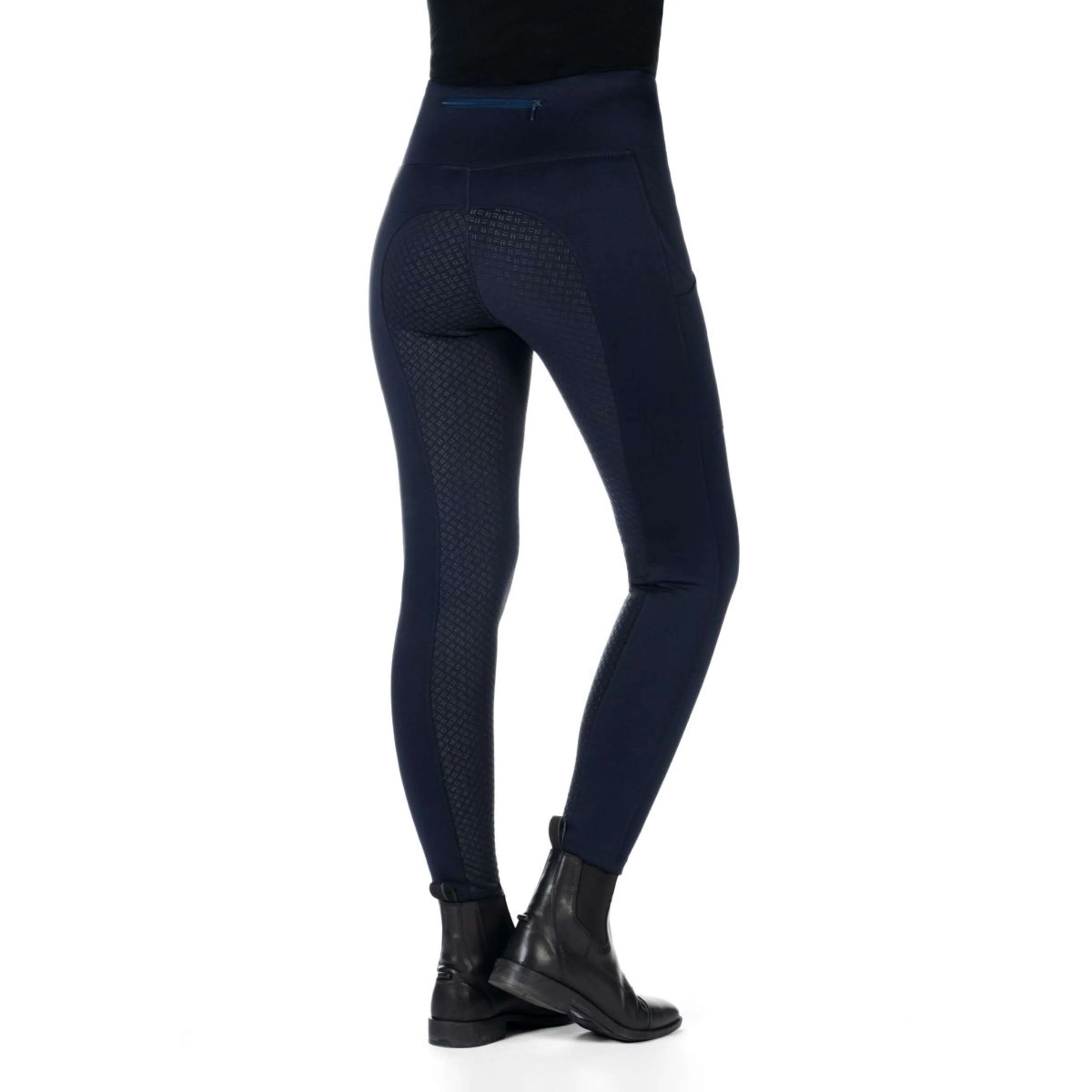 HKM RijleggingLegging d'Équitation Cosy II Full Grip Bleu Foncé - Image 4