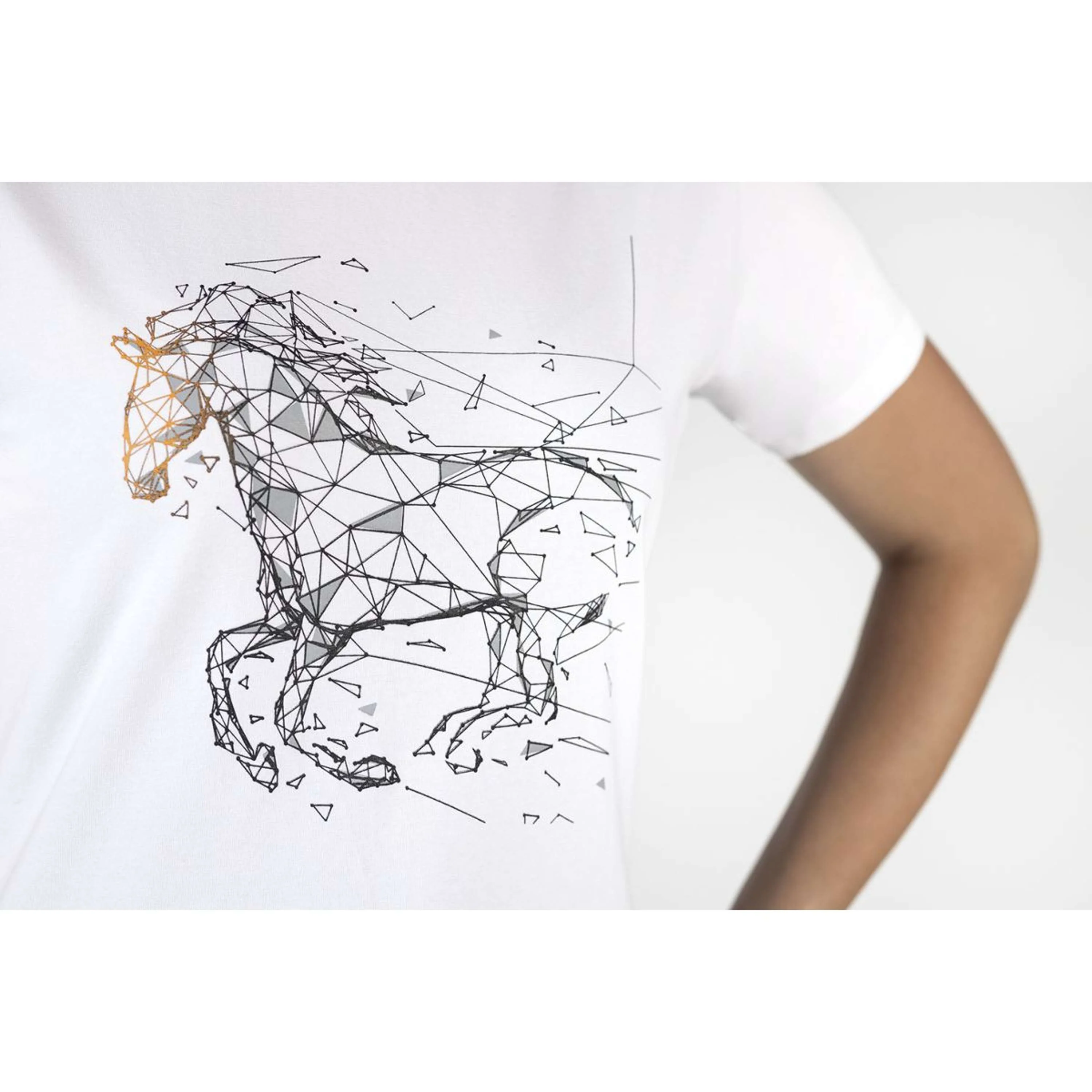 HKM T-Shirt Geometrical Horse Blanc - Image 4