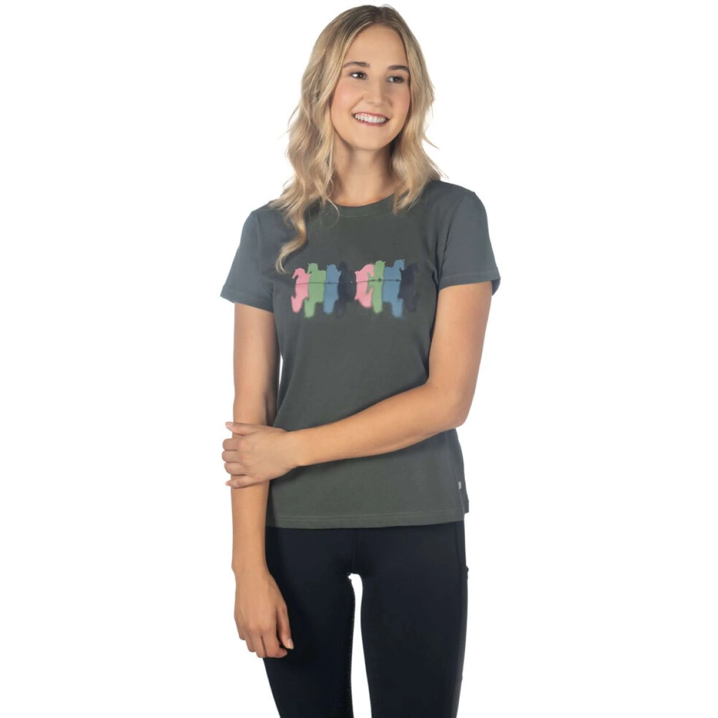 HKM T-Shirt Mirror Gris Vert - Image 5