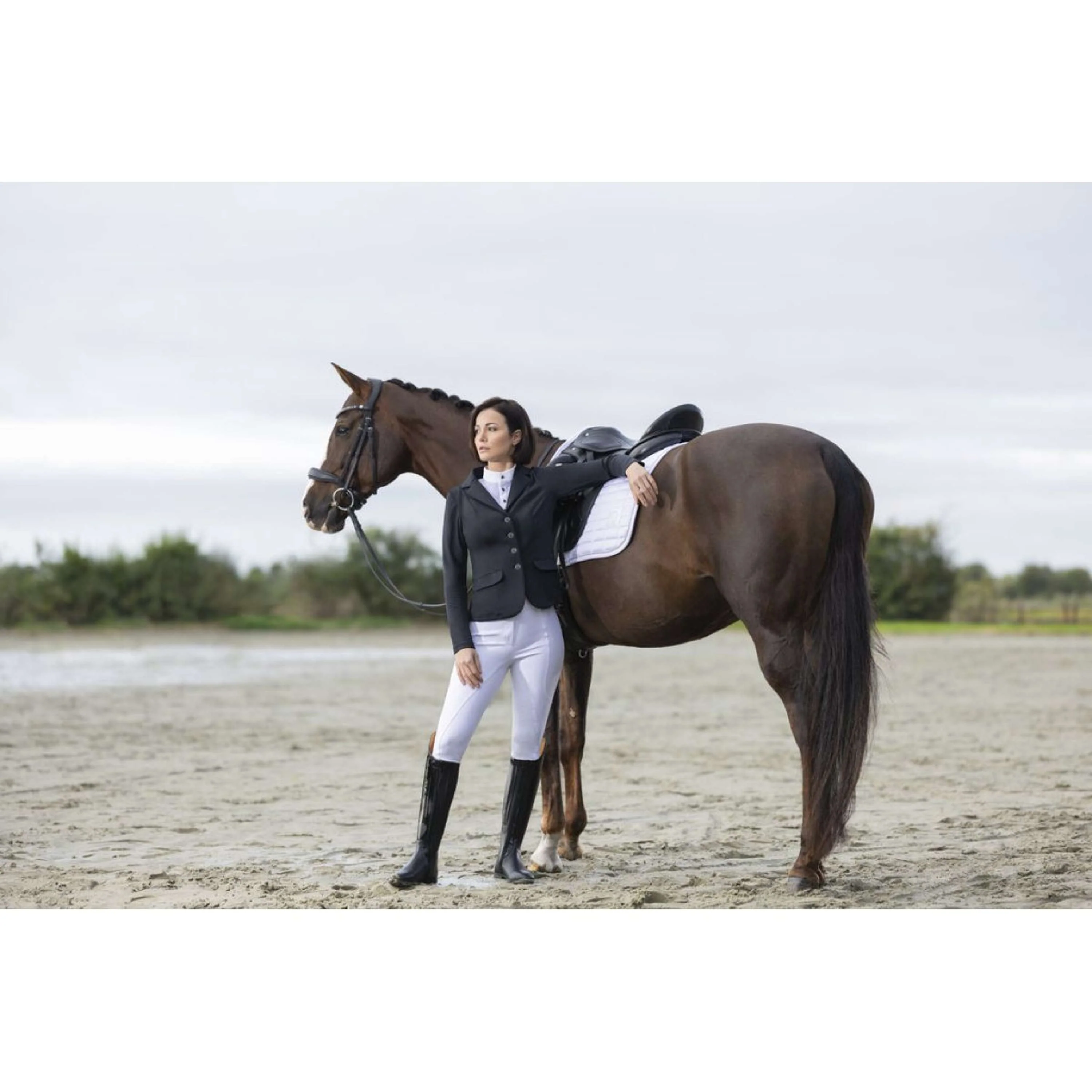 HKM Tapis de Selle Amalfi Competition Dressage Blanc - Image 3
