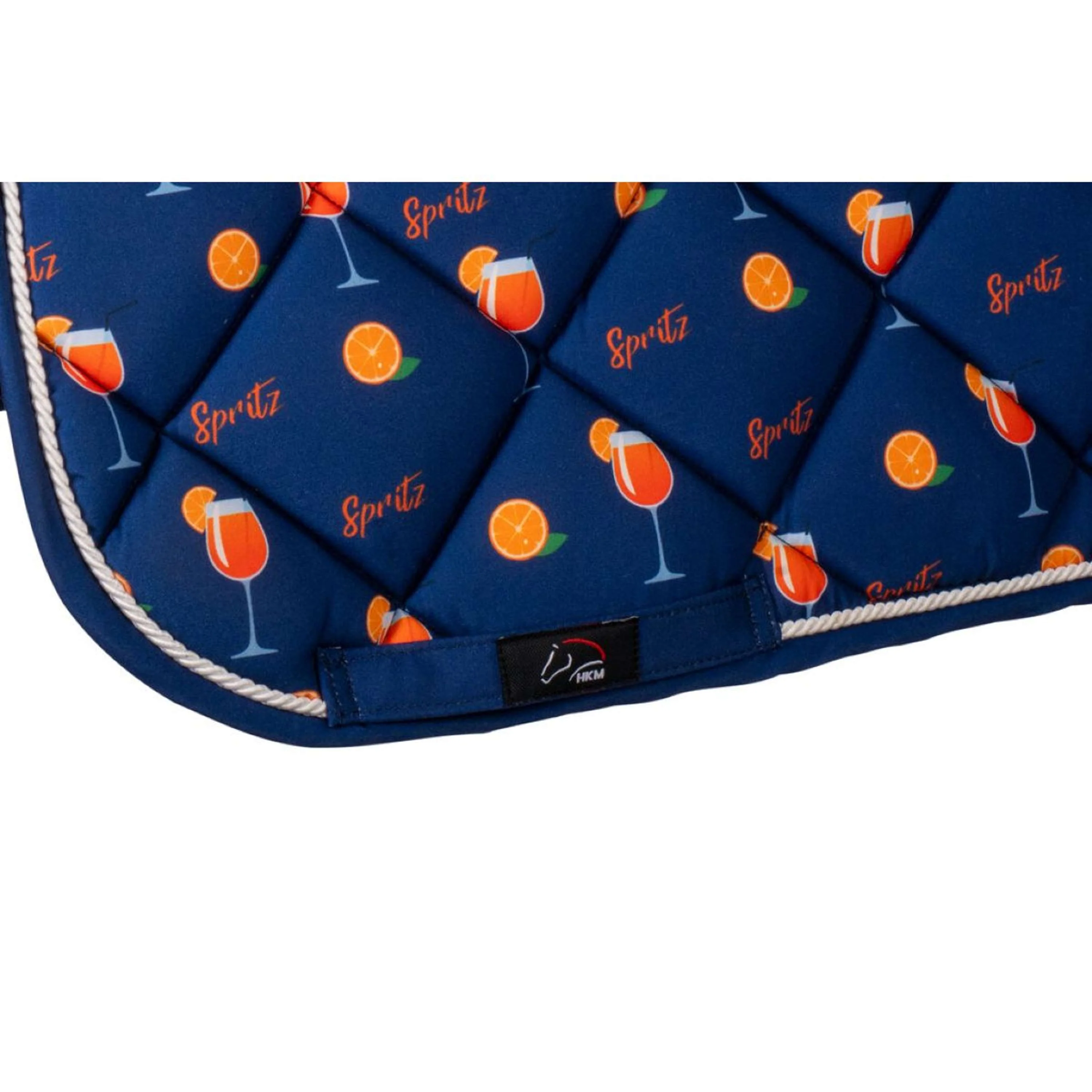 HKM Tapis de Selle Splash Polyvalent Bleu foncé/orange - Image 2