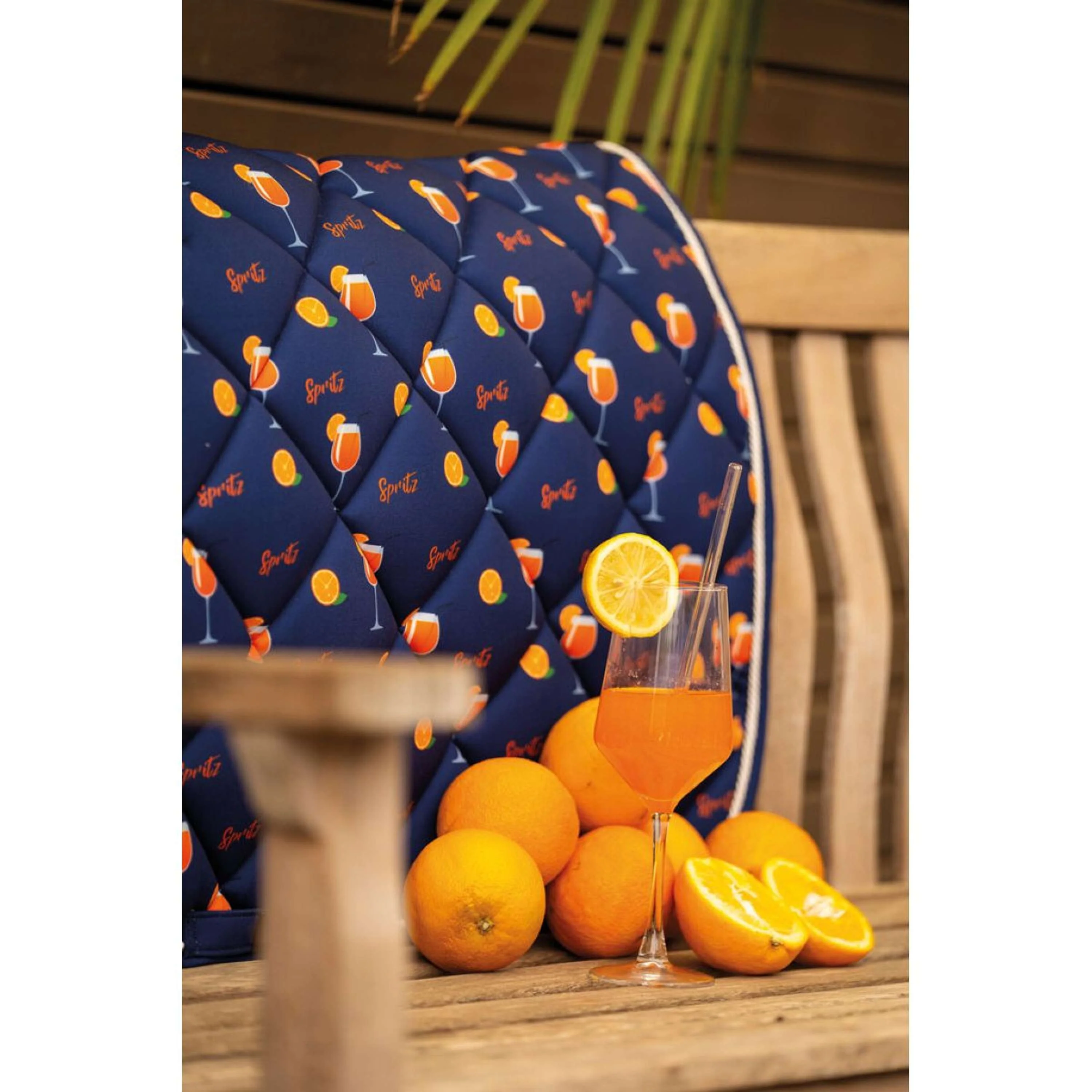 HKM Tapis de Selle Splash Polyvalent Bleu foncé/orange - Image 4