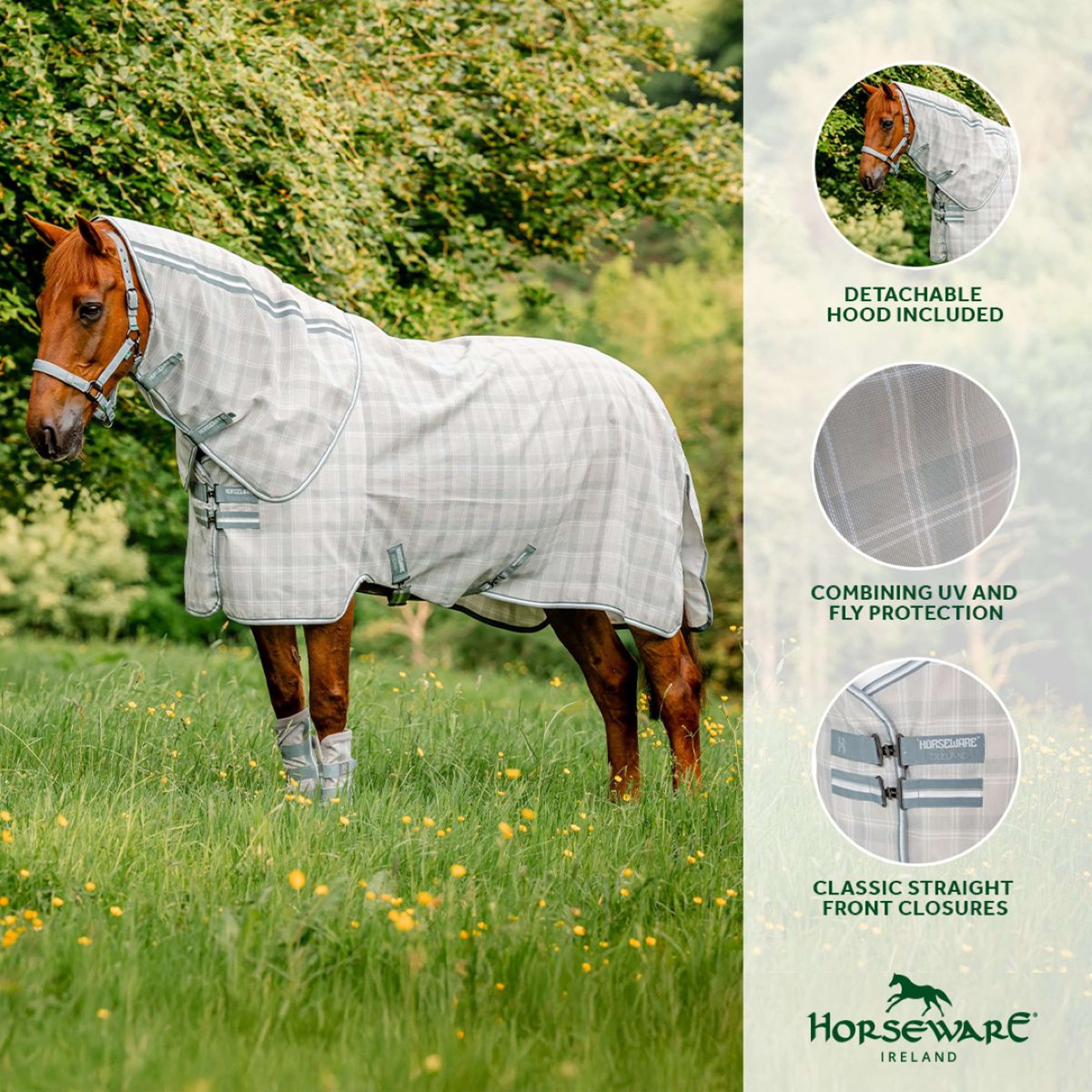 Horseware Couverture Anti-Mouches Newmarket Plus Witney Charcoal - Image 4