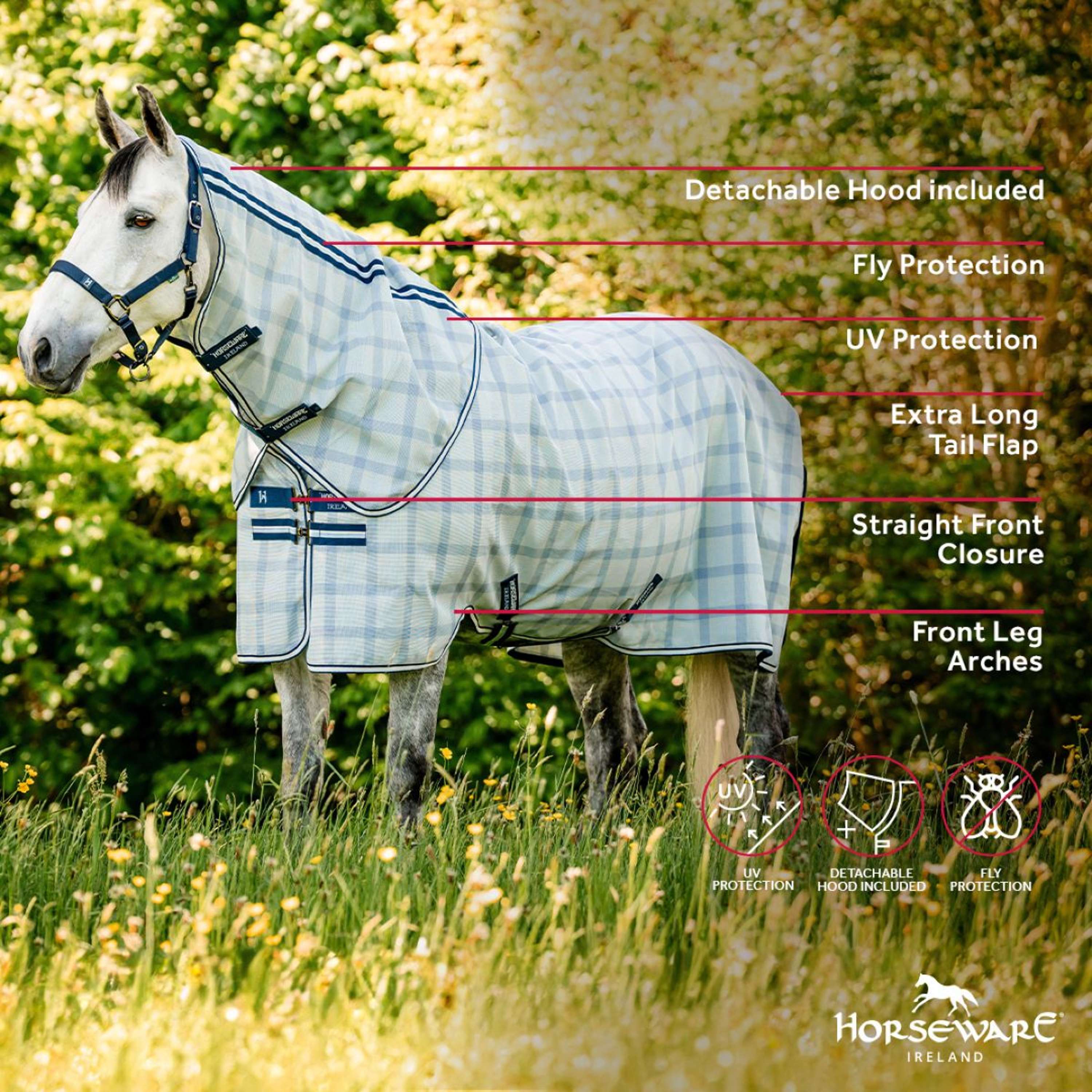 Horseware Couverture Anti-Mouches Newmarket Pony Plus Witney Navy - Image 3