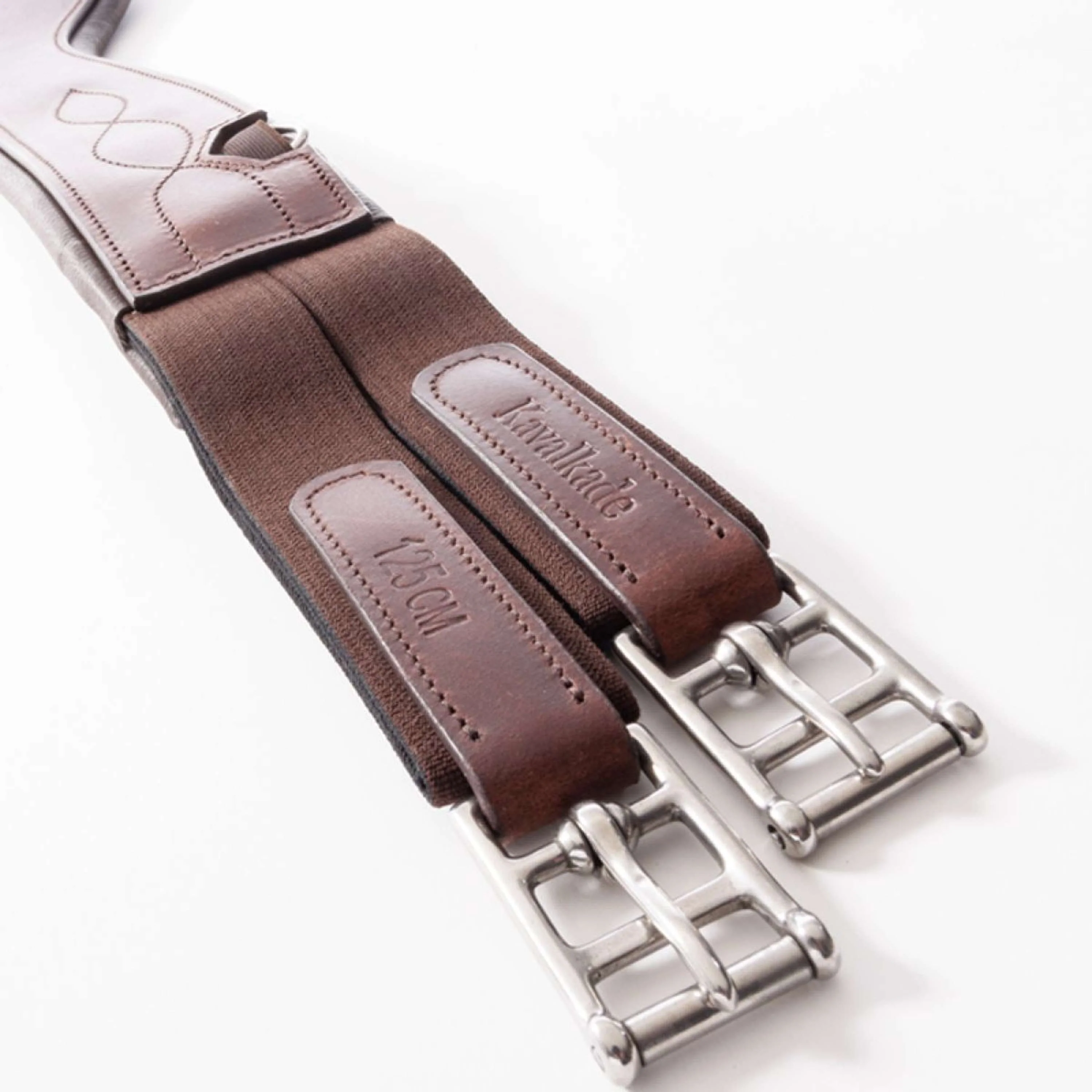 Kavalkade Sangle de Dressage Atlas Oiled Leather avec Élastique Marron - Image 2