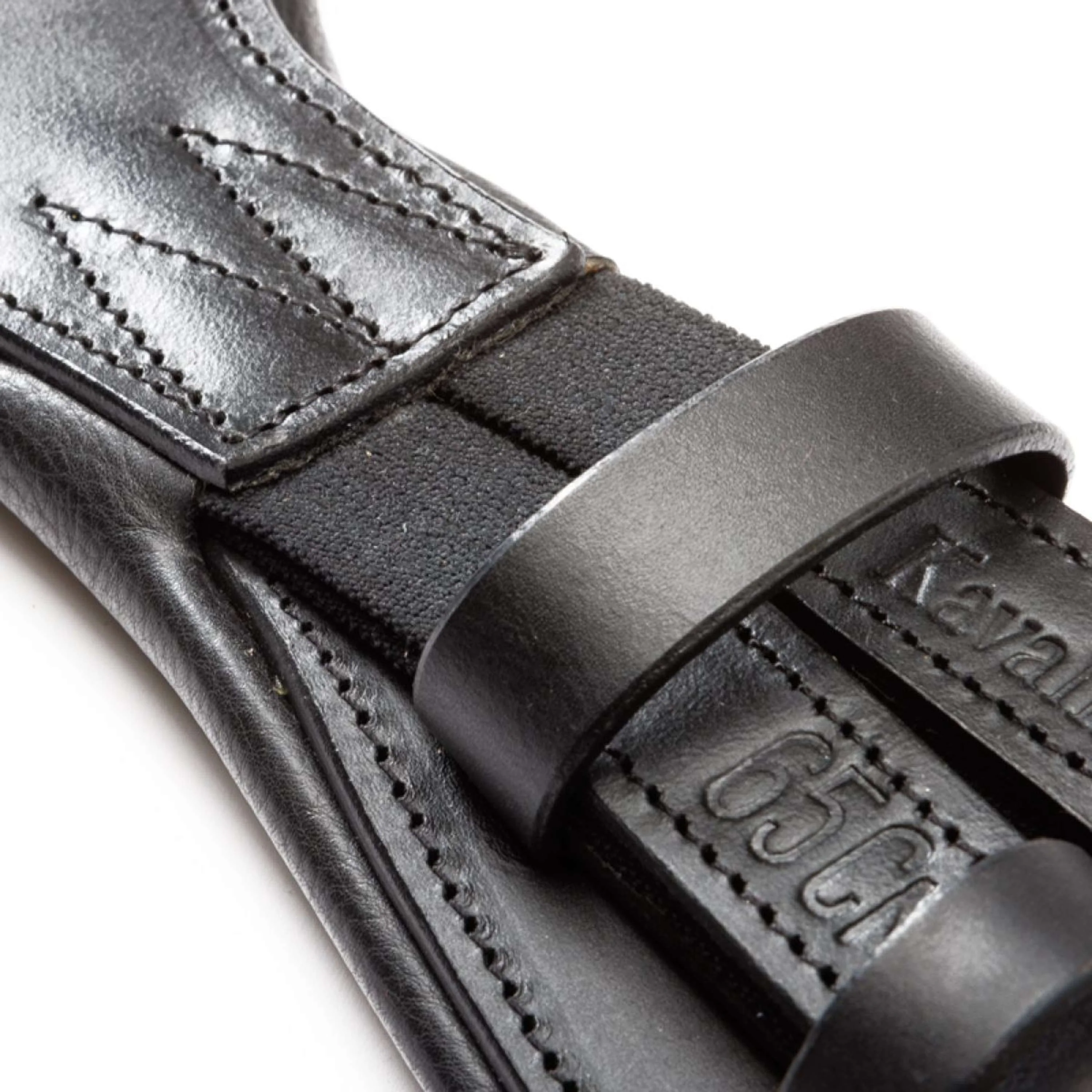 Kavalkade Sangle de Dressage Casper Oiled Leather avec Élastique Noir - Image 4
