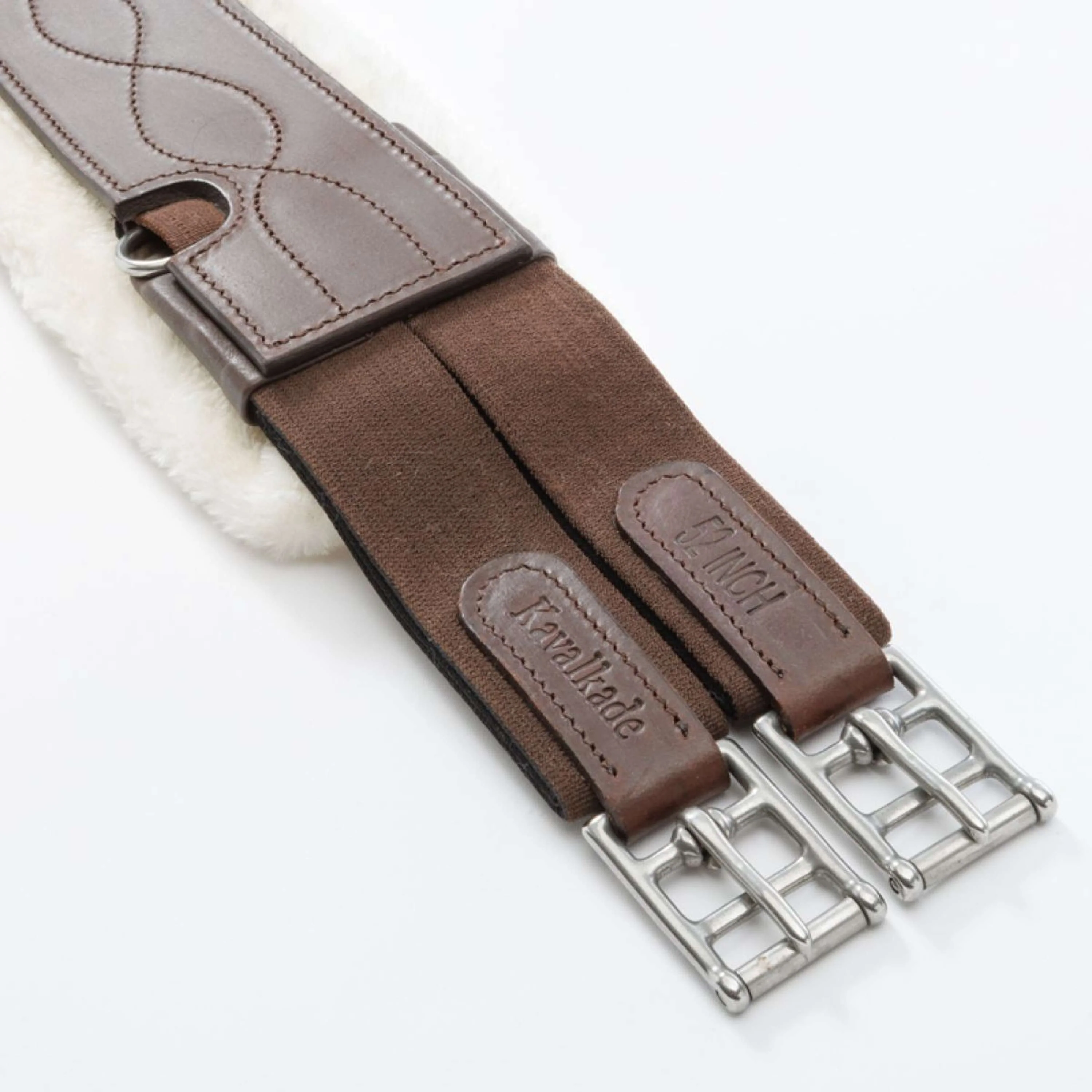 Kavalkade Sangle Polyvalente Casper Oiled Leather Fausse fourrure avec élastique Marron/Naturel - Image 4