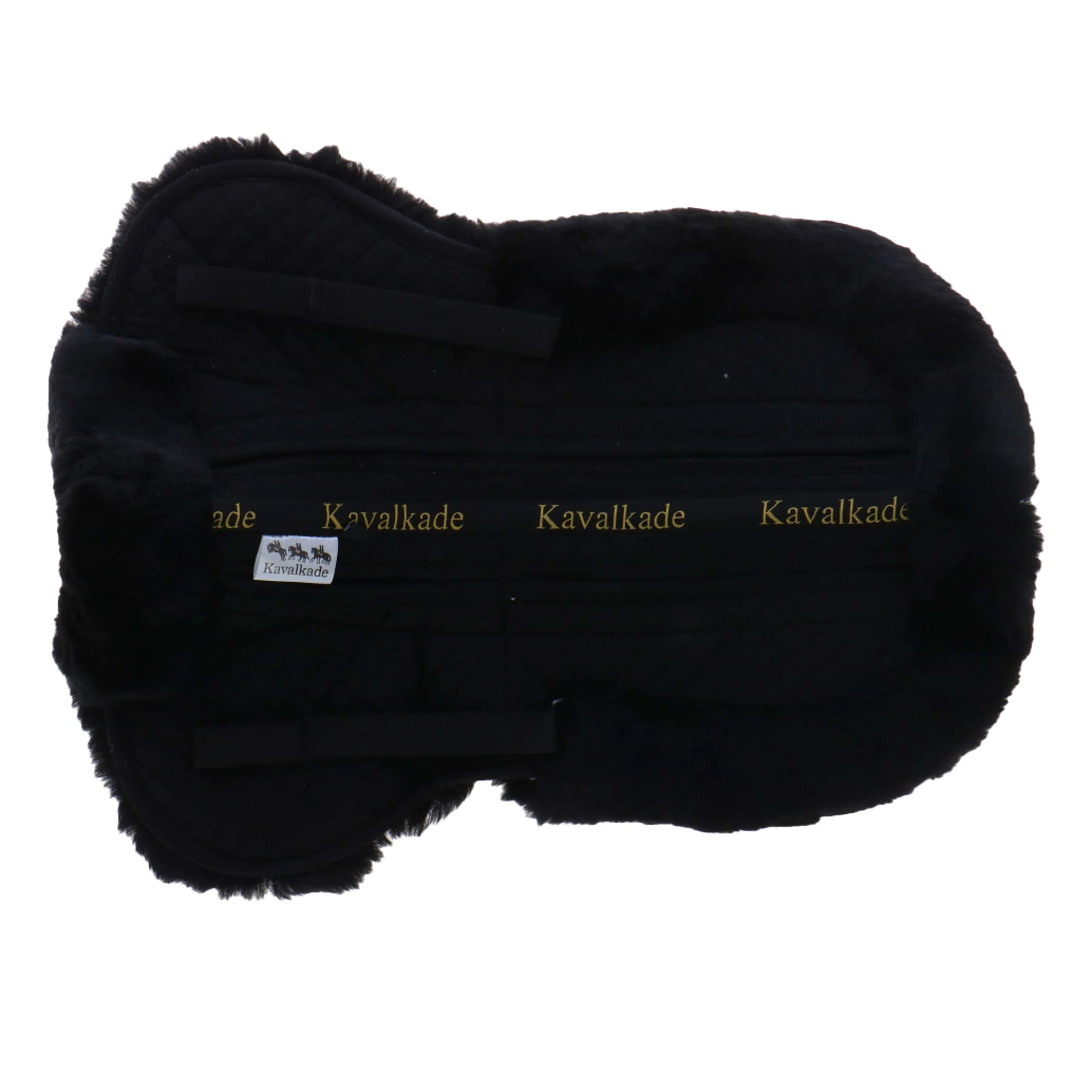Kavalkade Tapis Sous-Selle avec Peau d'Agneau et Inserts Noir - Image 2