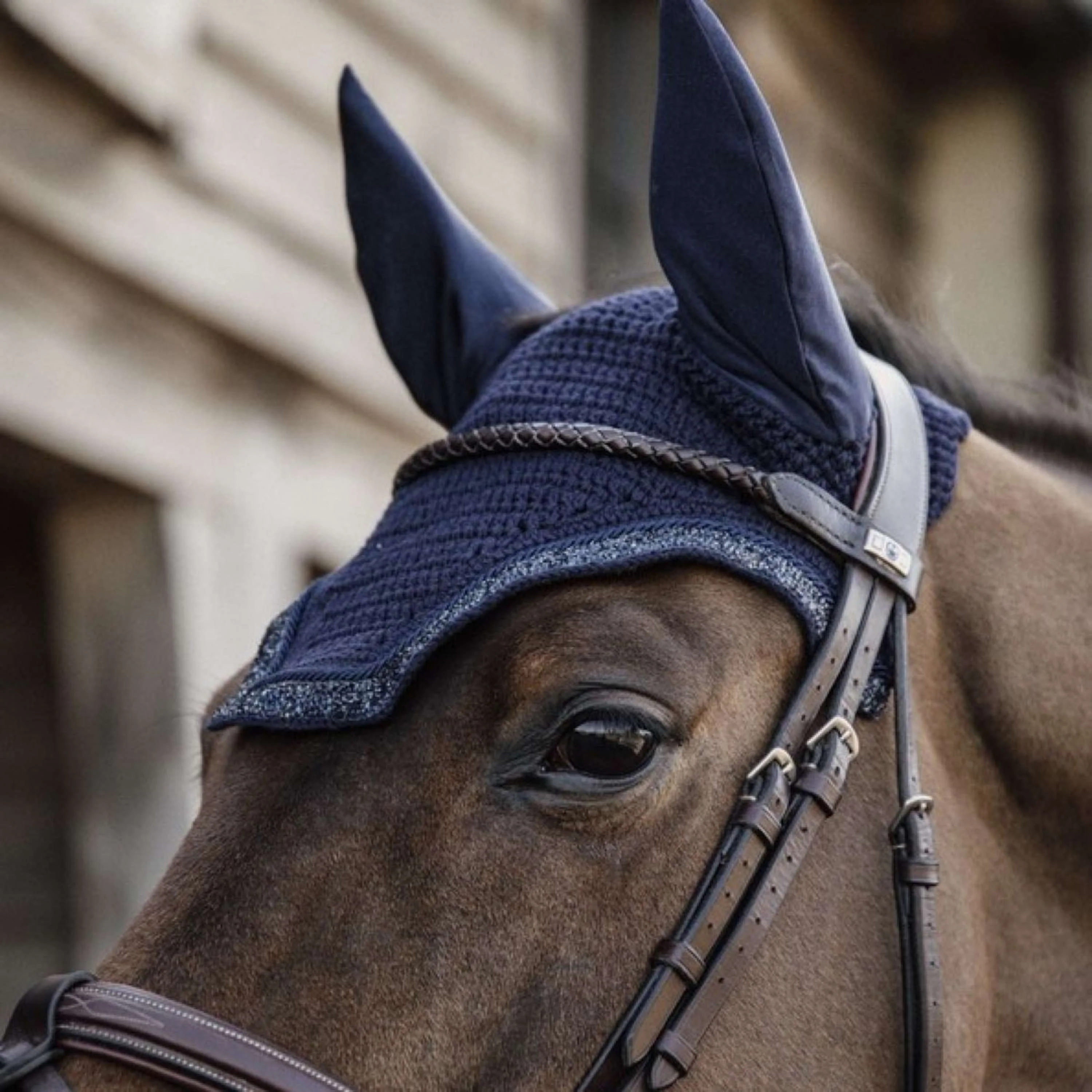 Kentucky Bonnet Anti-Mouches Wellington Paillettes Pierres Bleu Foncé - Image 2