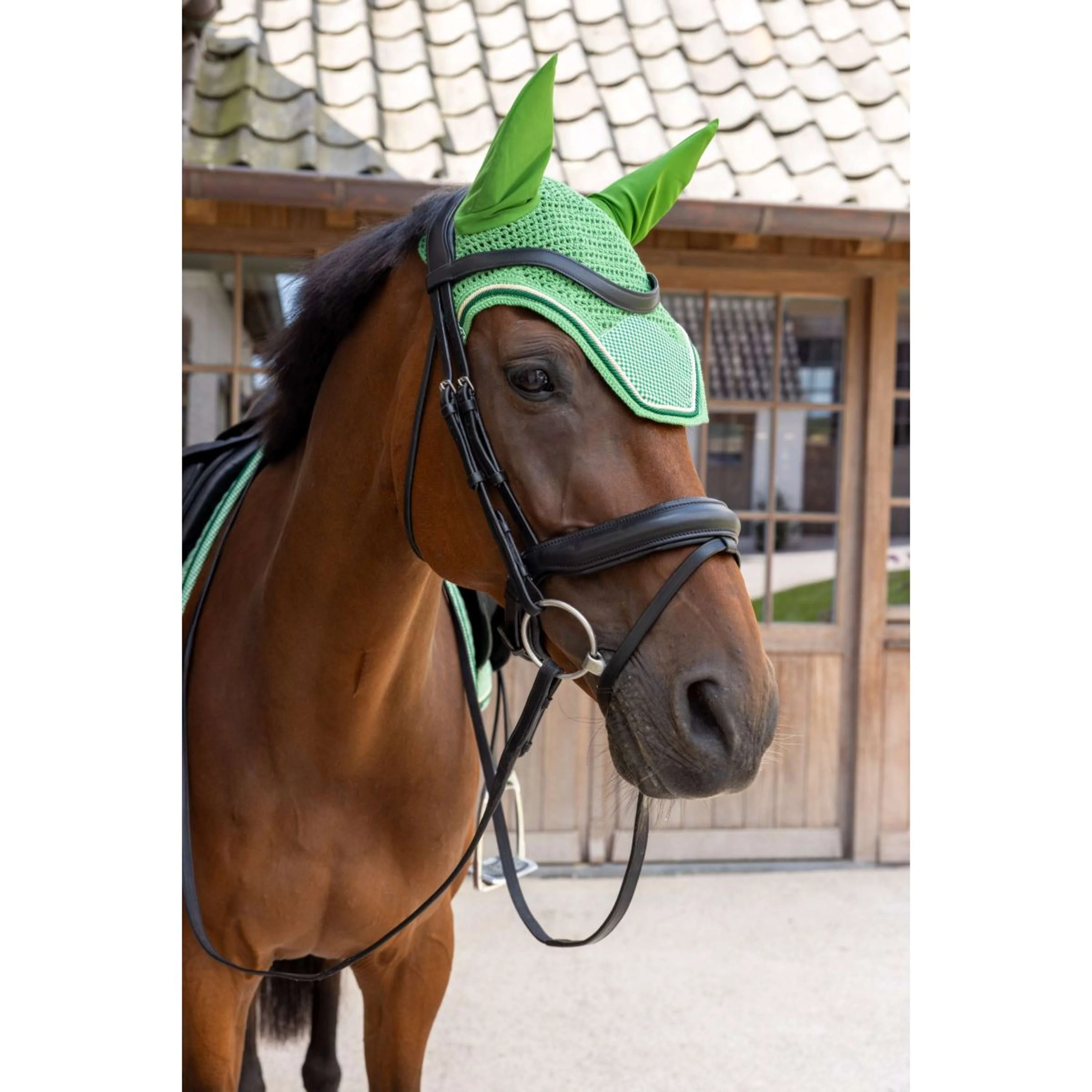 Kentucky Bonnet Anti-Mouches Wellington Velvet Chess Vert - Image 2