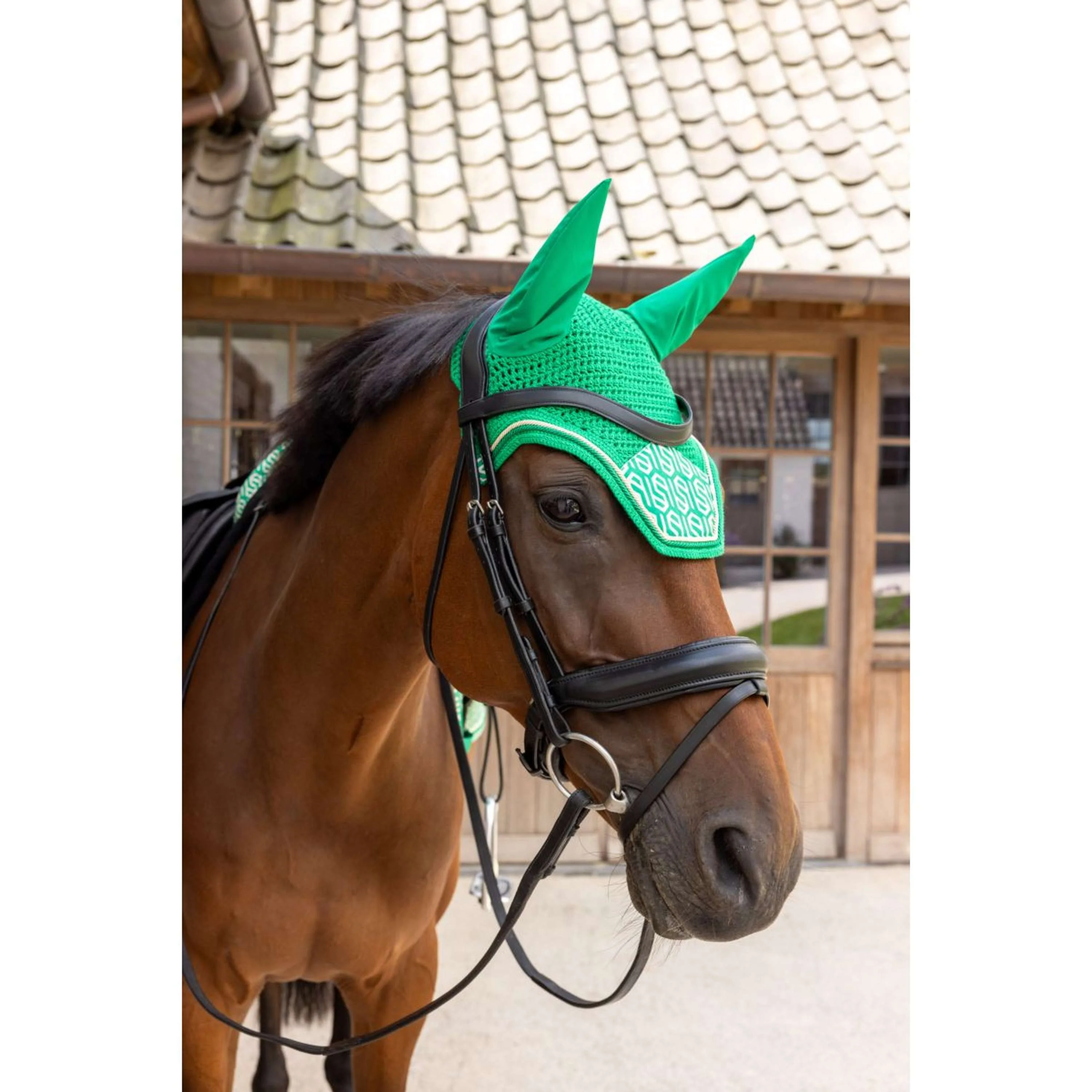 Kentucky Bonnet Anti-Mouches Wellington Velvet Maze Cipher Blanc/Vert - Image 2