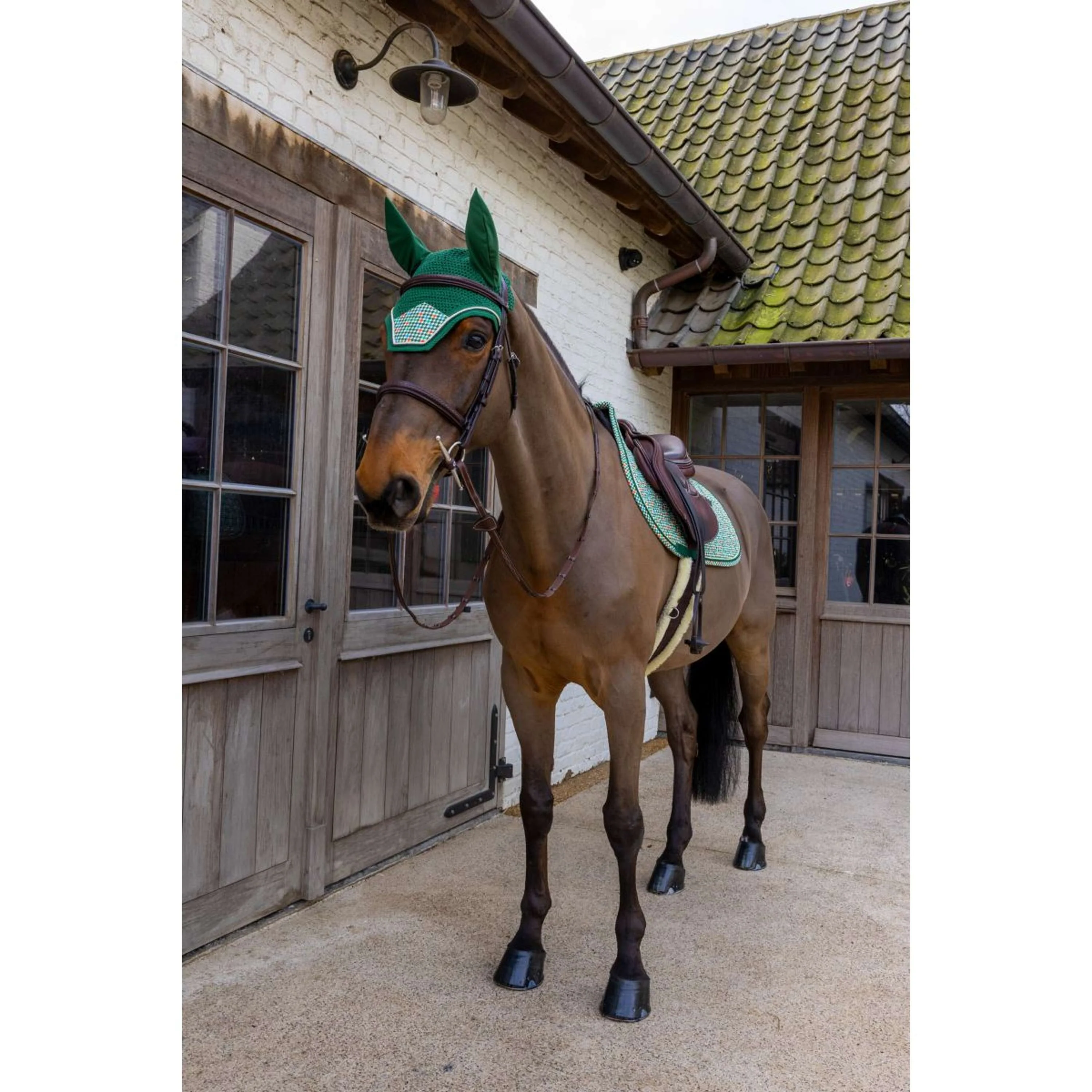 Kentucky Bonnet Anti-Mouches Wellington Velvet Pied De Poule Vert foncé - Image 3