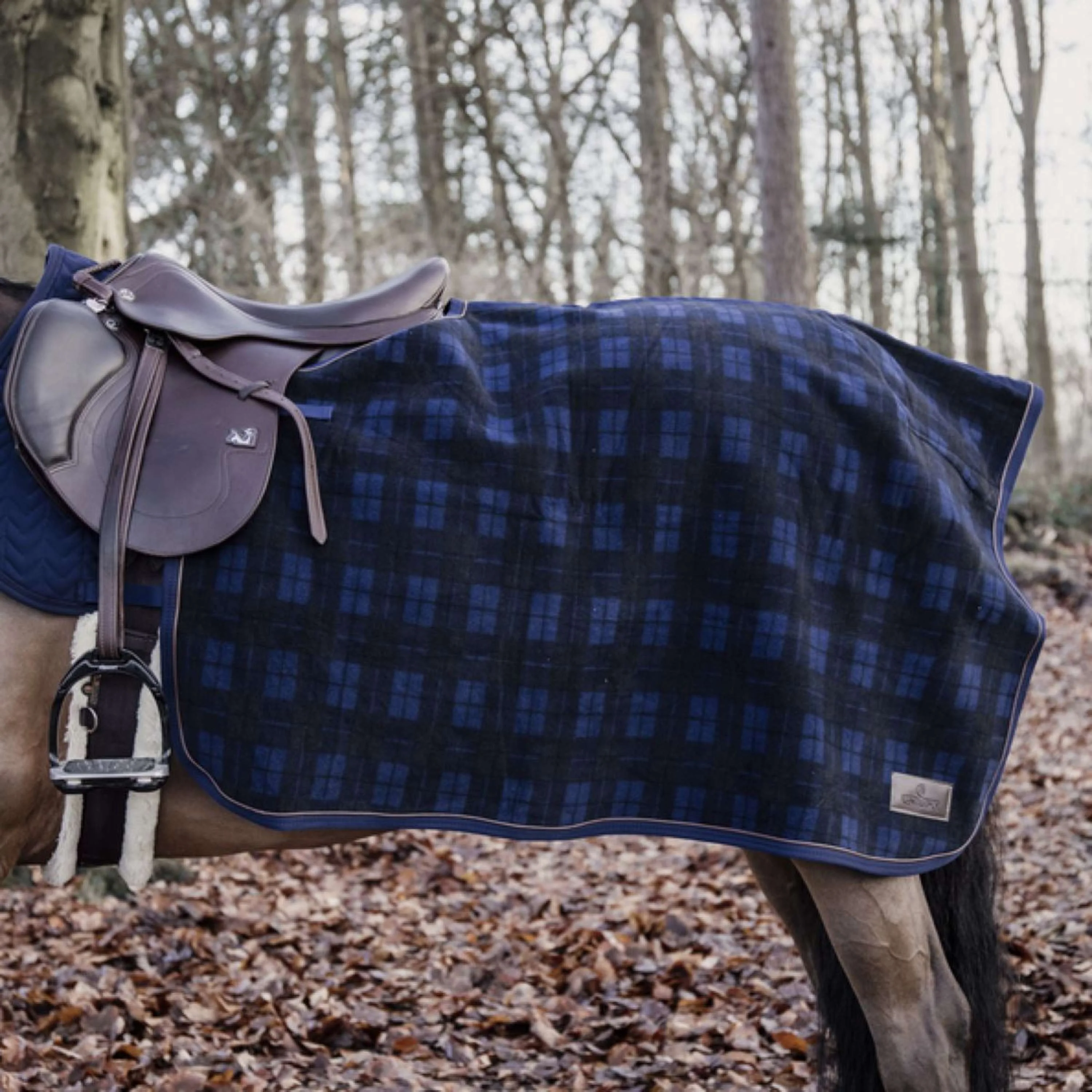 Kentucky Couvre-reins Carré Heavy Fleece Bleu foncé - Image 2