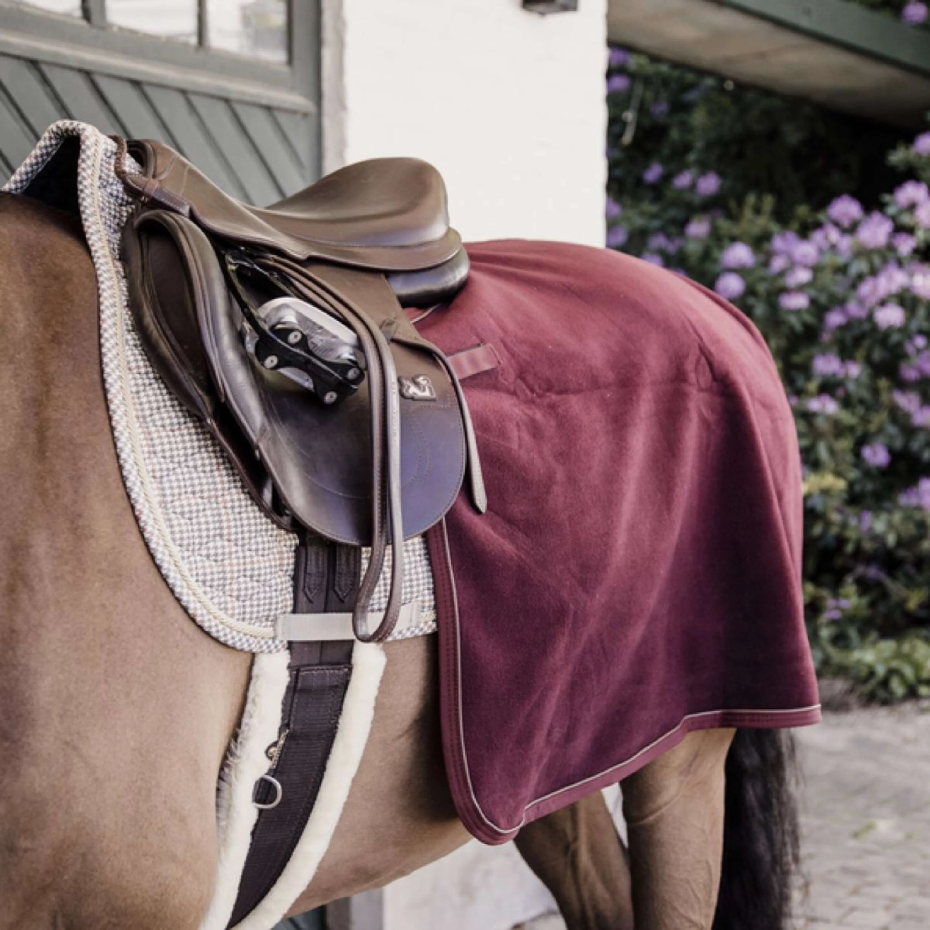 Kentucky Couvre-reins Carré Heavy Fleece Bordeaux - Image 3