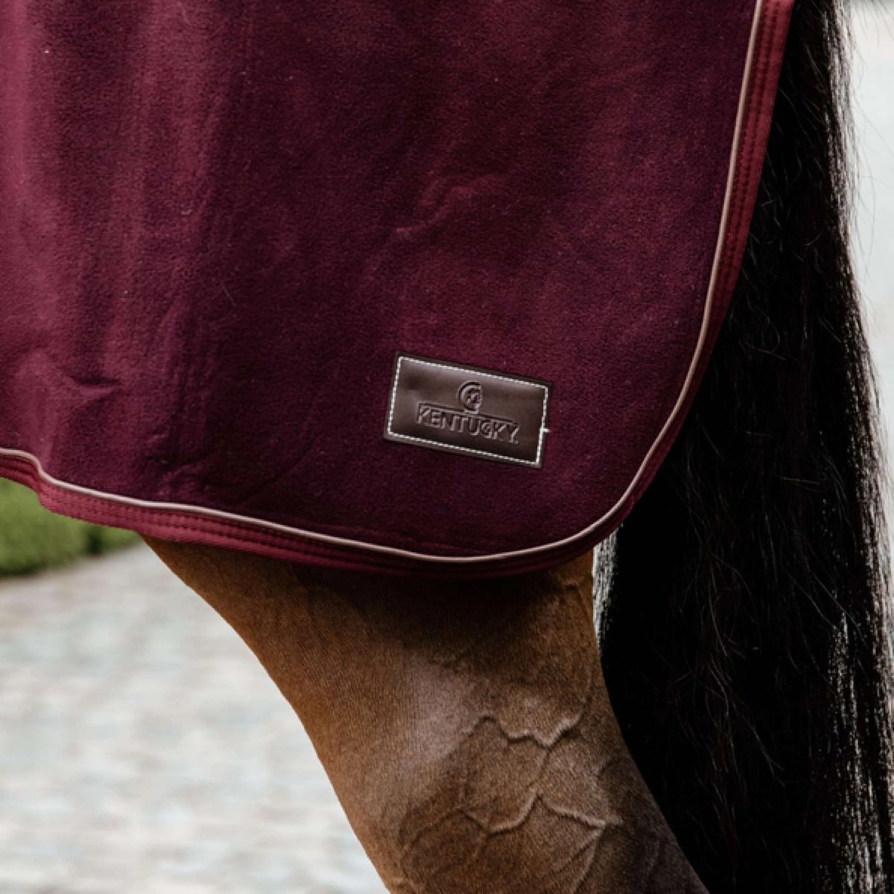 Kentucky Couvre-reins Carré Heavy Fleece Bordeaux - Image 4