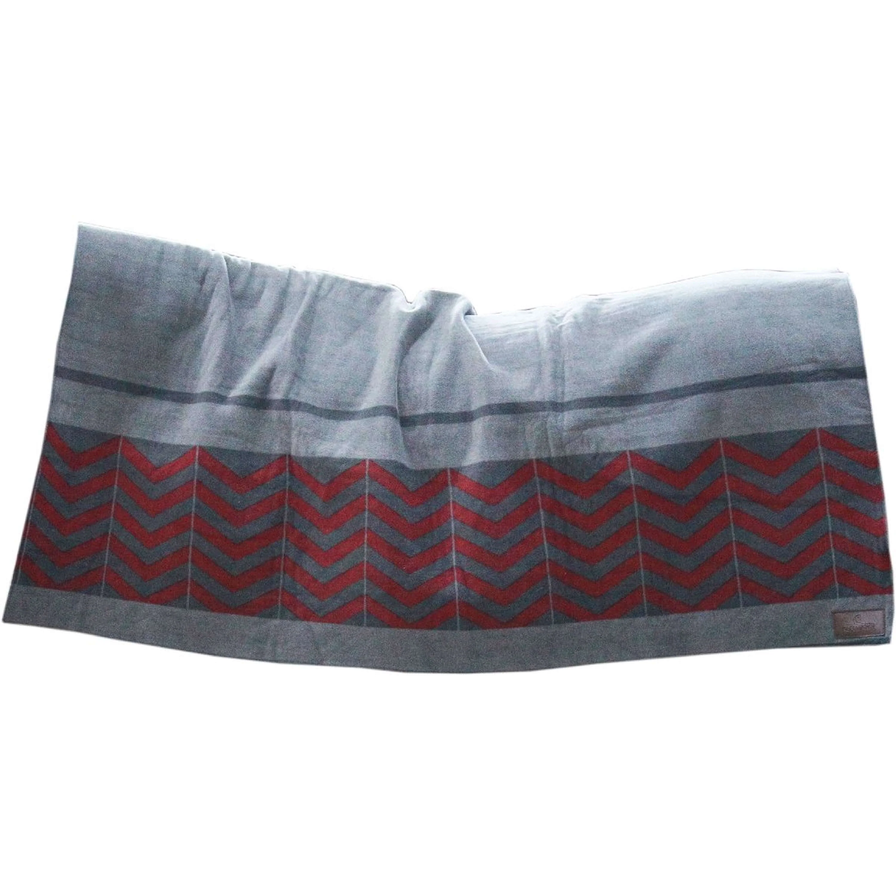Kentucky Couverture Polaire Heavy Square Fishbone Gris/Bordeuax - Image 4