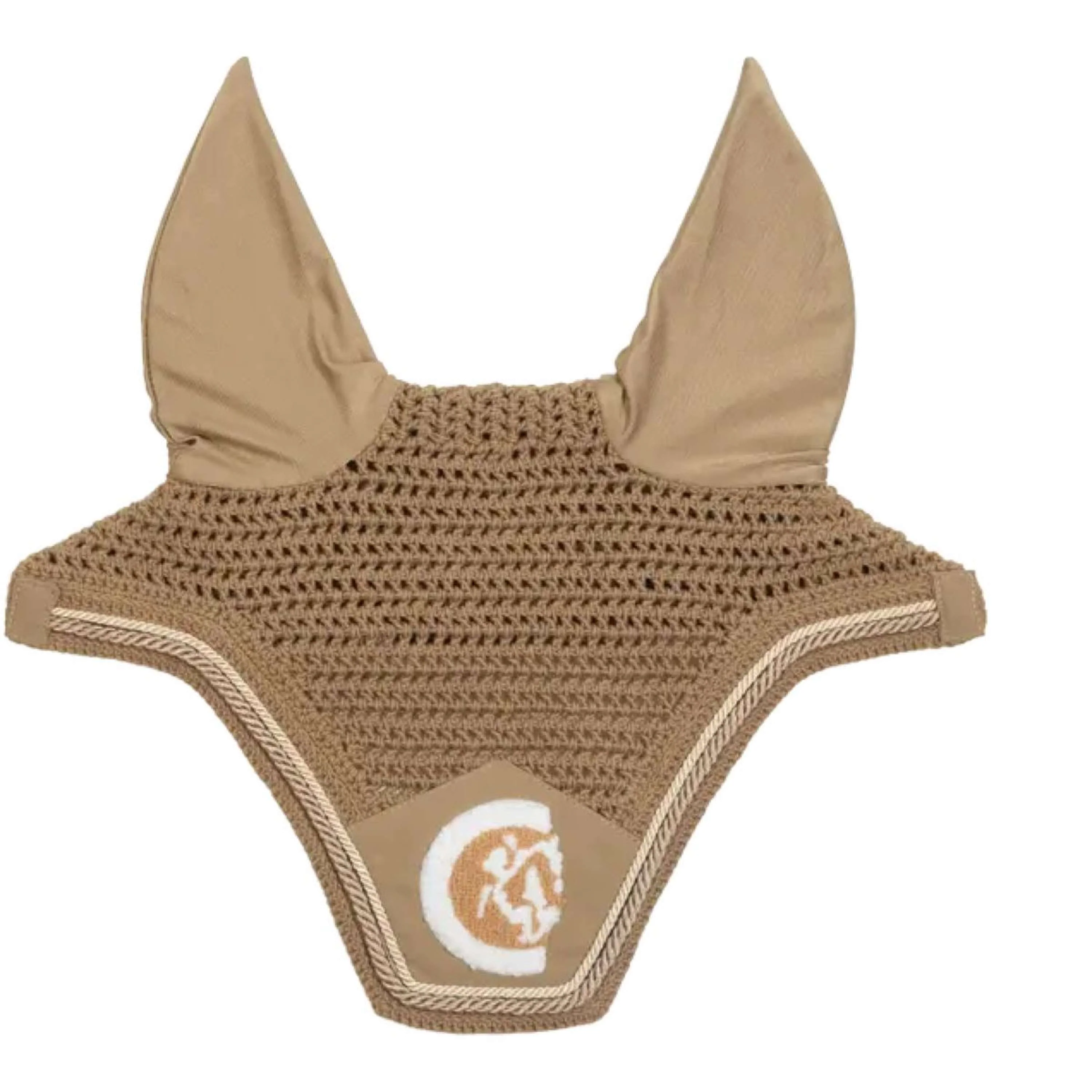 Kentucky Horsewear Bonnet Anti-Mouches Wellington 3D Logo Beige - Image 2