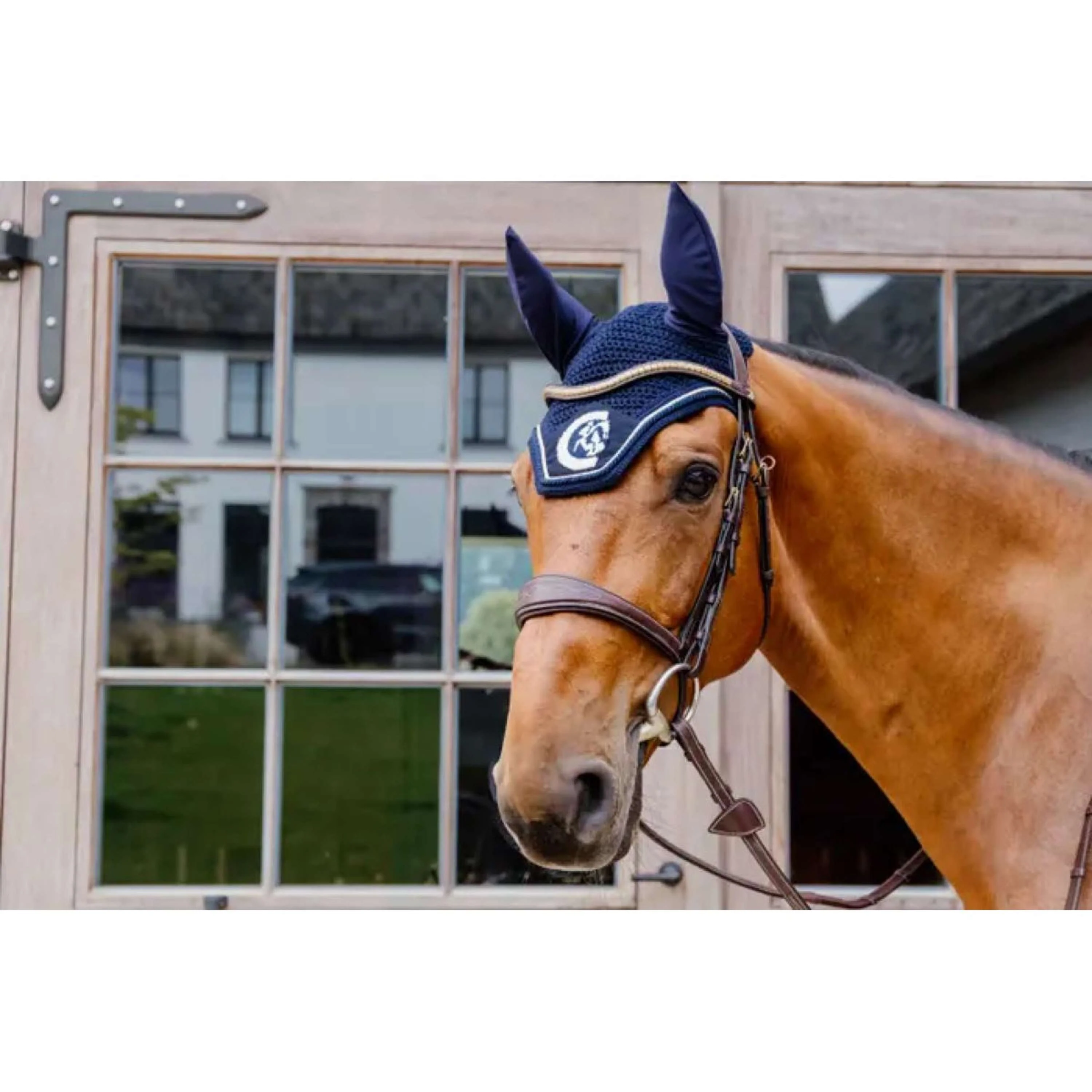 Kentucky Horsewear Bonnet Anti-Mouches Wellington 3D Logo Marin - Image 4