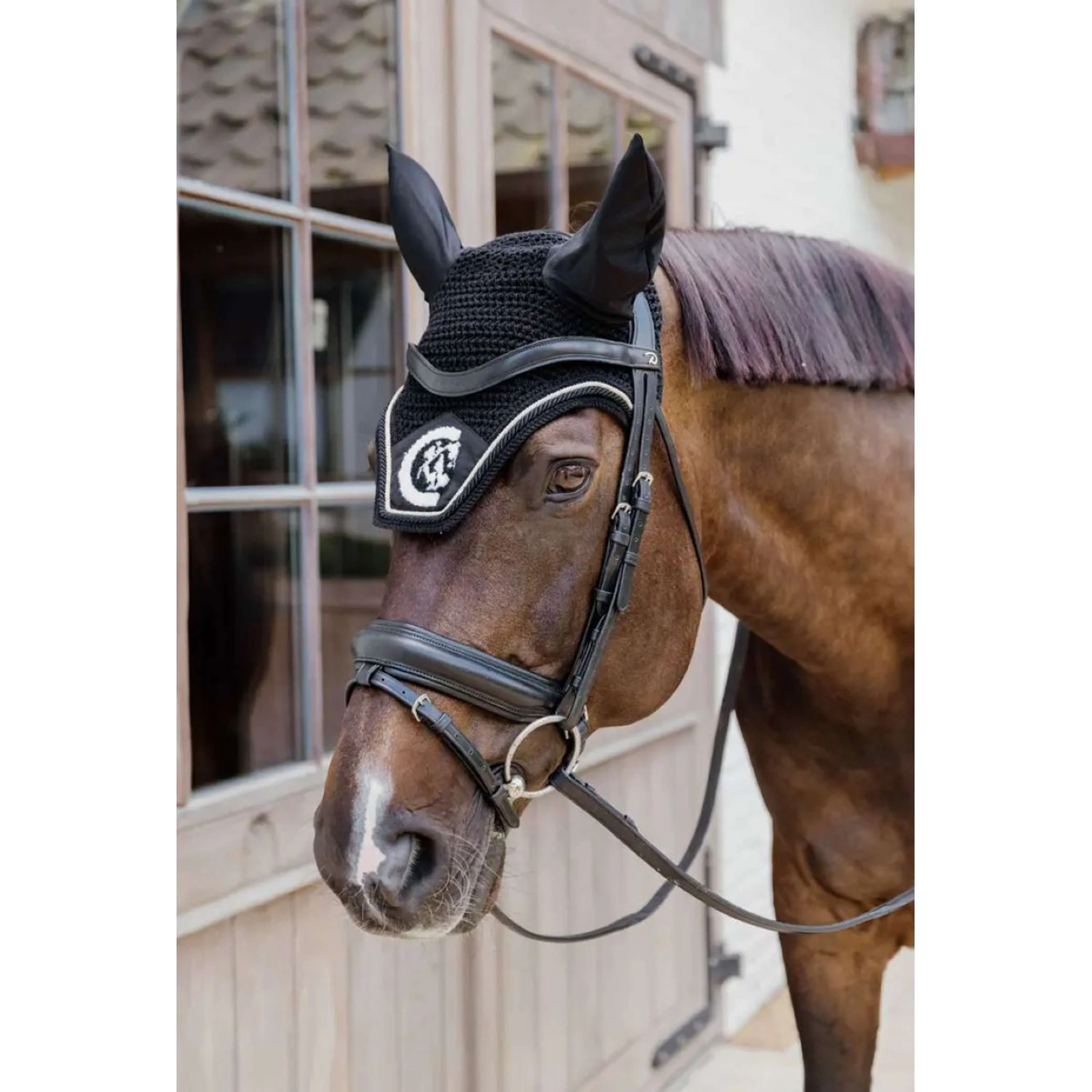 Kentucky Horsewear Bonnet Anti-Mouches Wellington 3D Logo Noir - Image 3