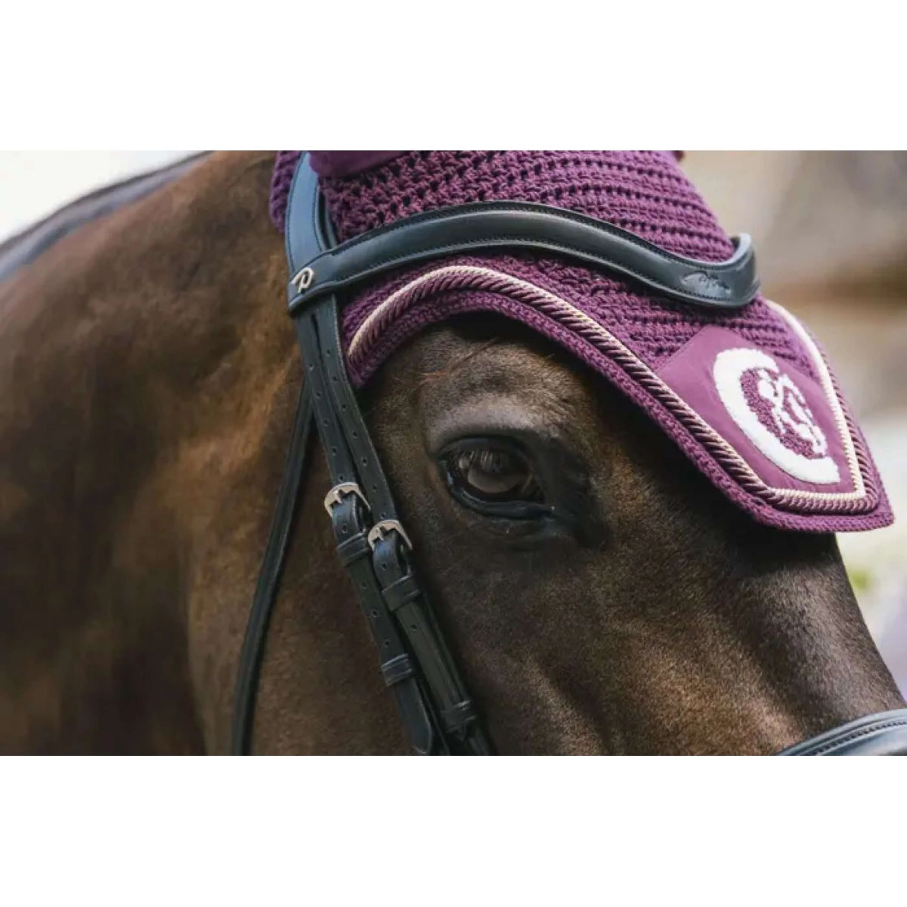Kentucky Horsewear Bonnet Anti-Mouches Wellington 3D Logo Violet - Image 3