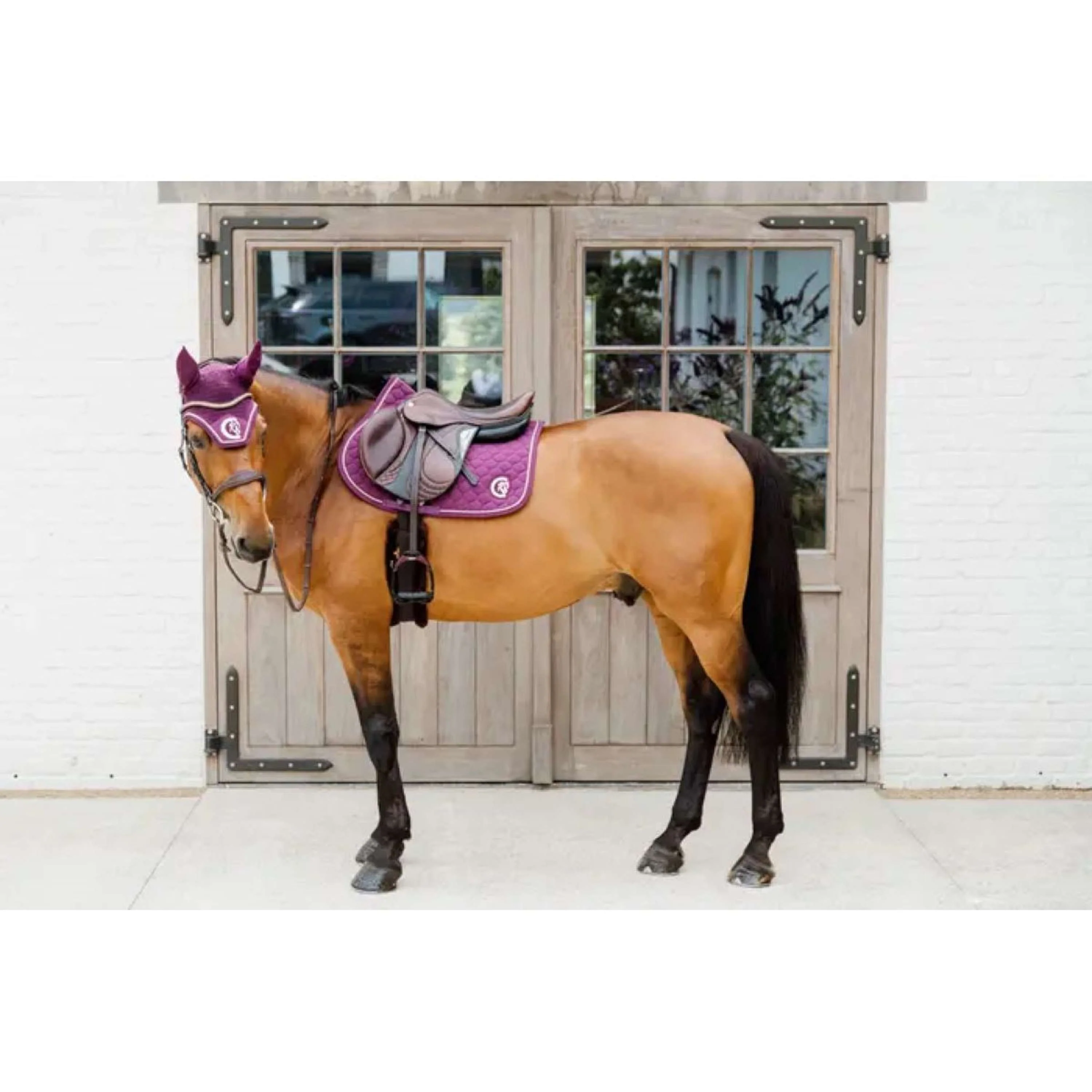 Kentucky Horsewear Bonnet Anti-Mouches Wellington 3D Logo Violet - Image 4