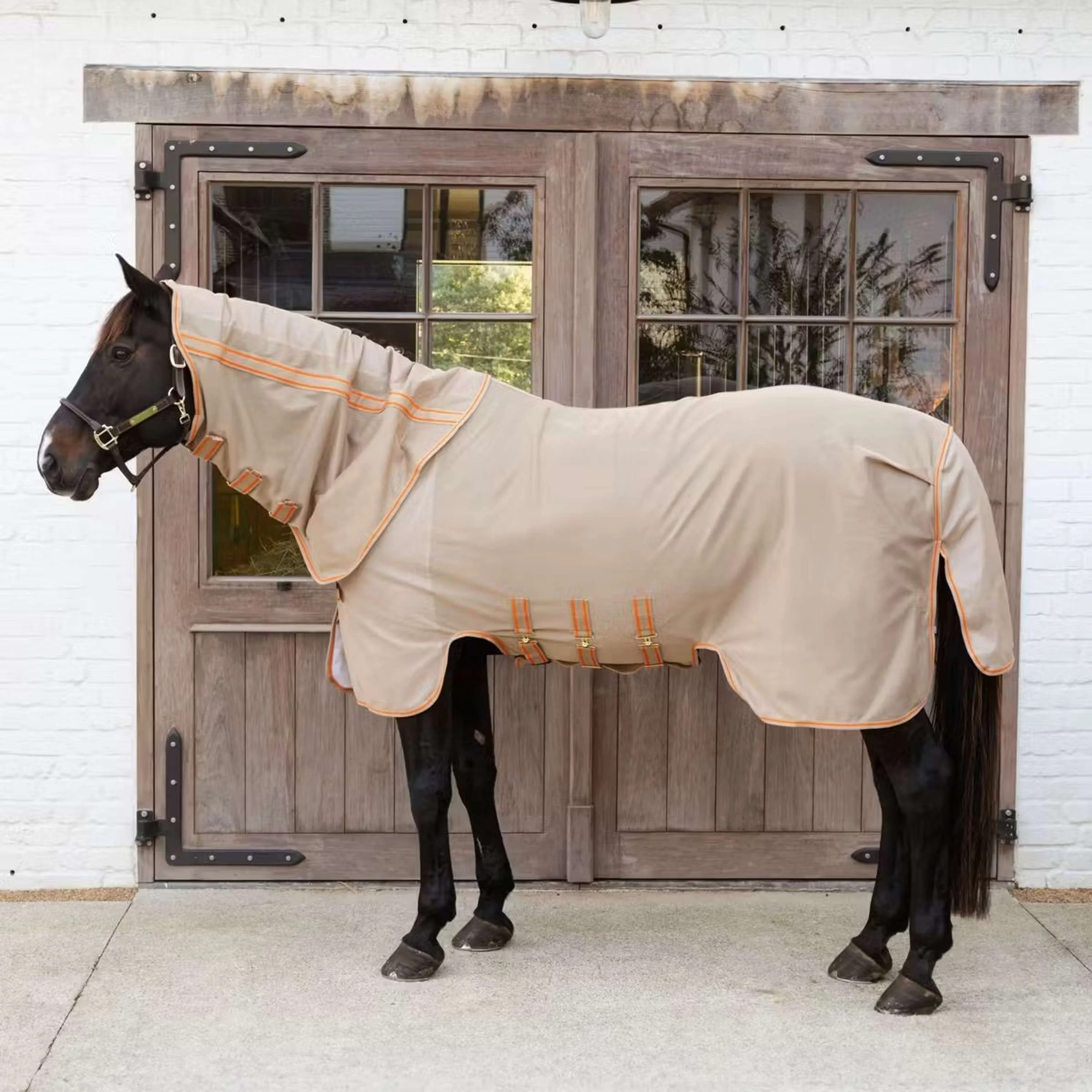 Kentucky Horsewear Couverture Anti-Mouches Comfort Mesh Beige/Orange - Image 2