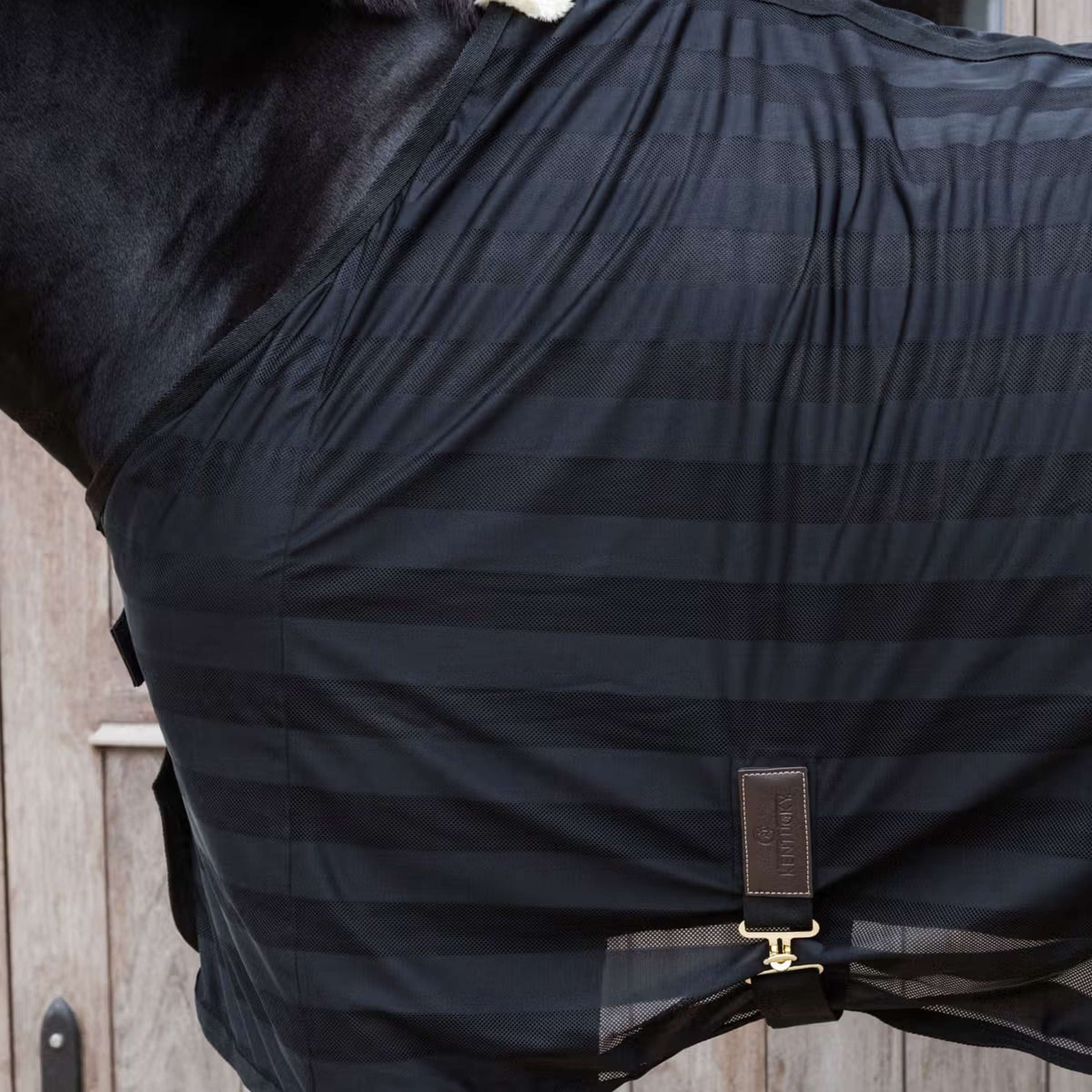 Kentucky Horsewear Couverture Anti-Mouches Light Striped Mesh Noir - Image 4