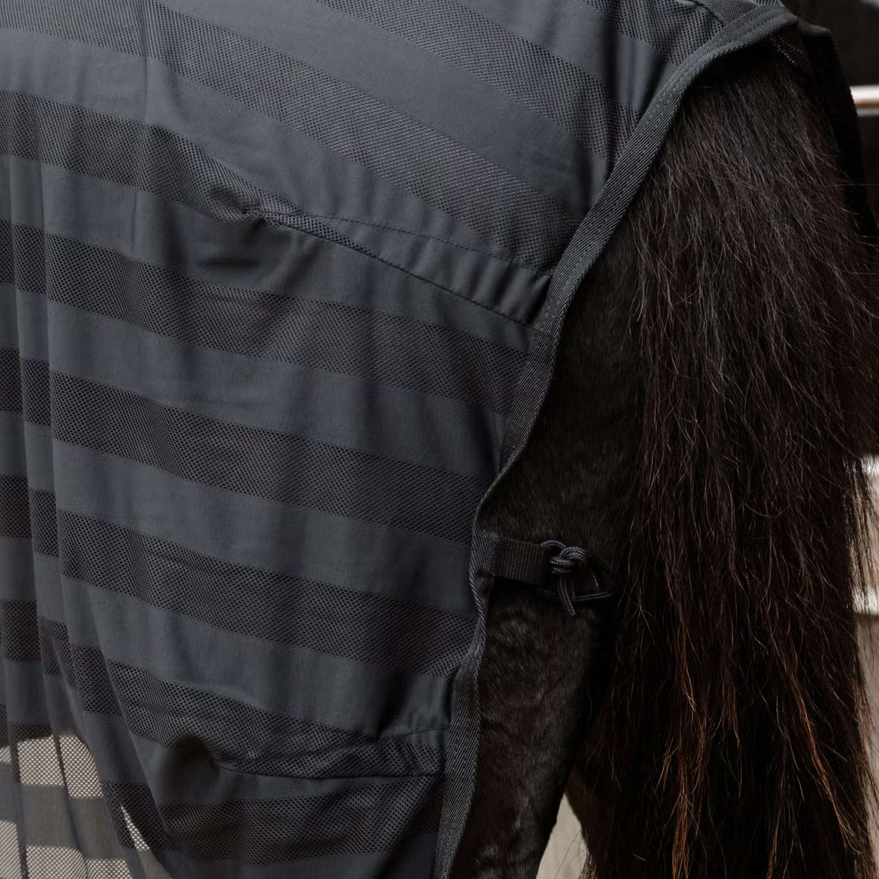 Kentucky Horsewear Couverture Anti-Mouches Light Striped Mesh Noir - Image 8