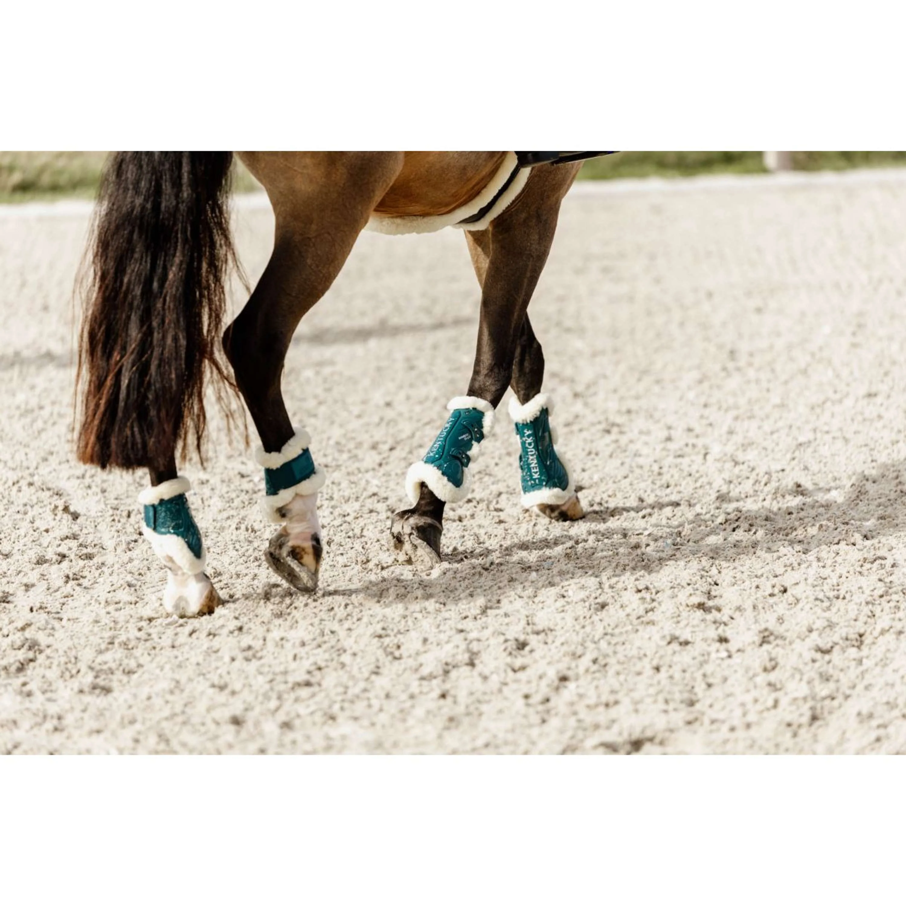 Kentucky Horsewear Protèges-Tendons Bamboo Elastic Vegan Sheepskin Émeraude - Image 7