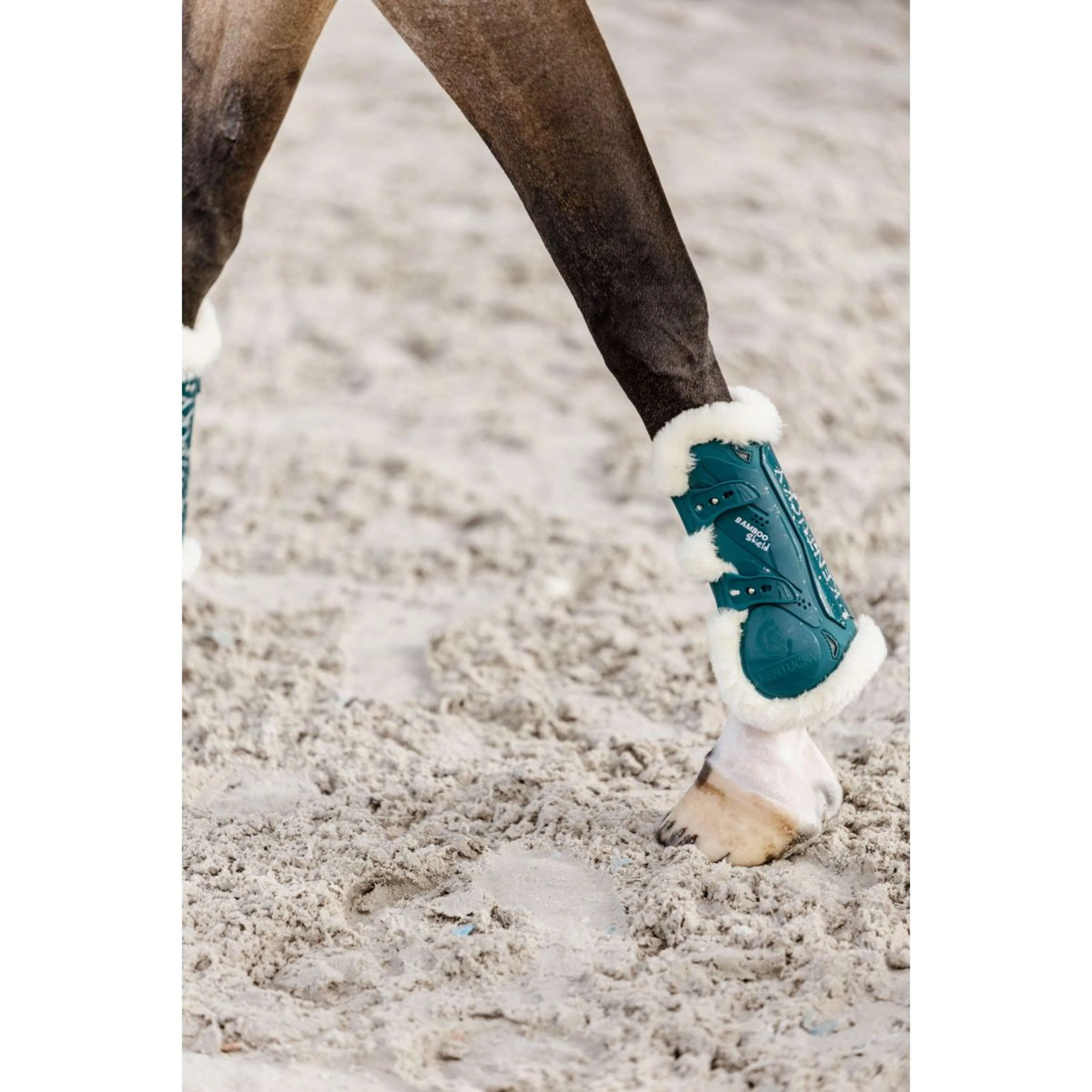 Kentucky Horsewear Protèges-Tendons Bamboo Elastic Vegan Sheepskin Émeraude - Image 8