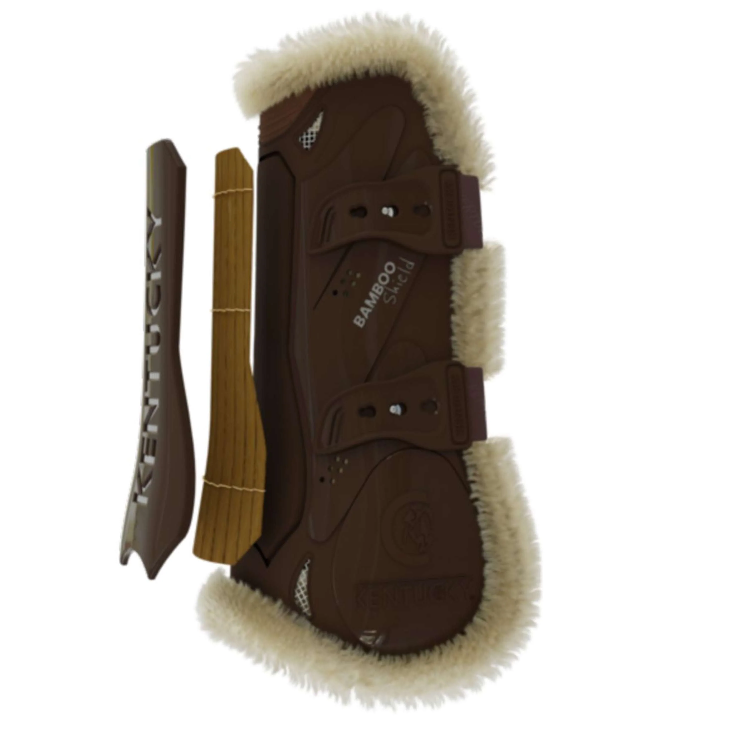 Kentucky Horsewear Protèges-Tendons Bamboo Elastic Vegan Sheepskin Marron - Image 4