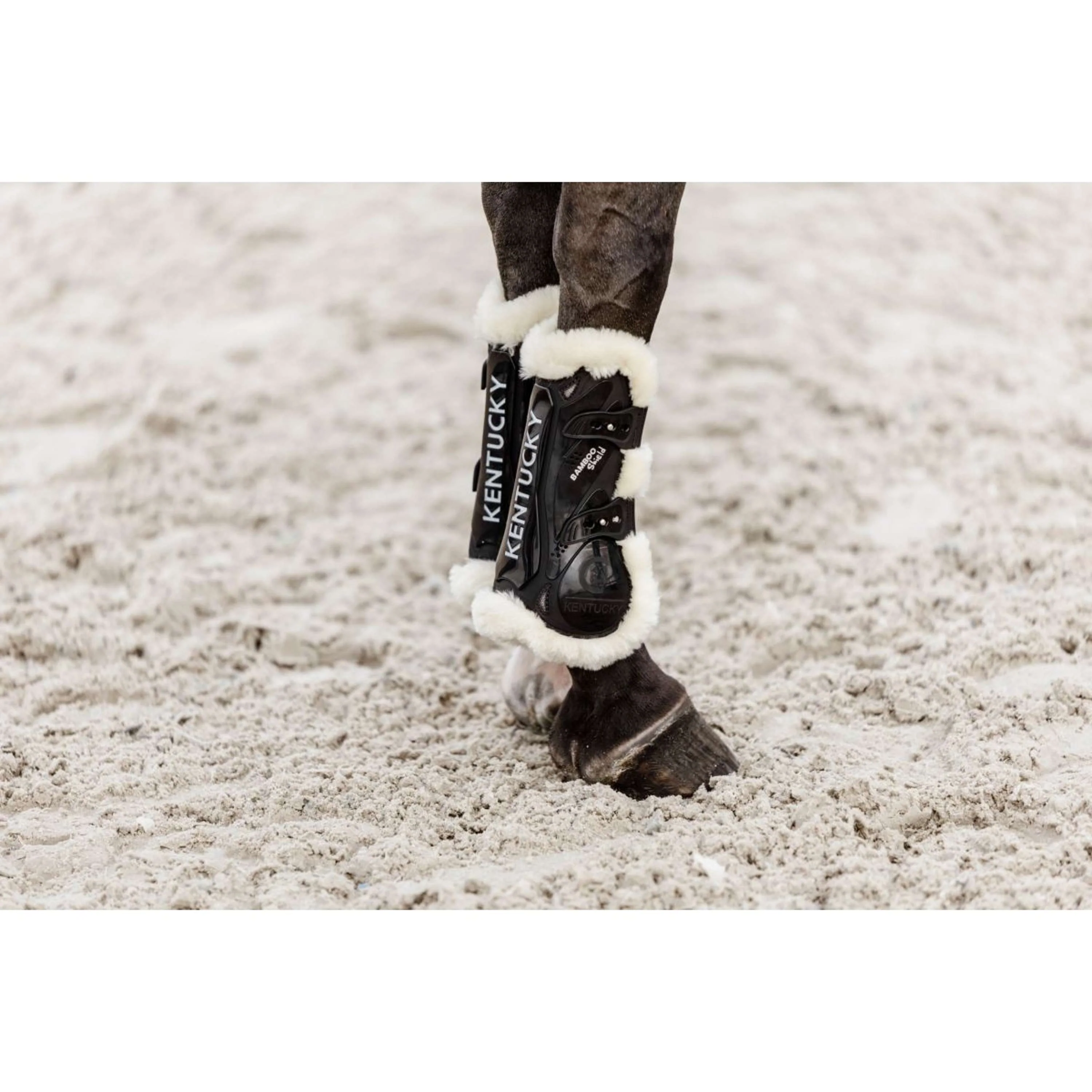 Kentucky Horsewear Protèges-Tendons Bamboo Elastic Vegan Sheepskin Noir - Image 7