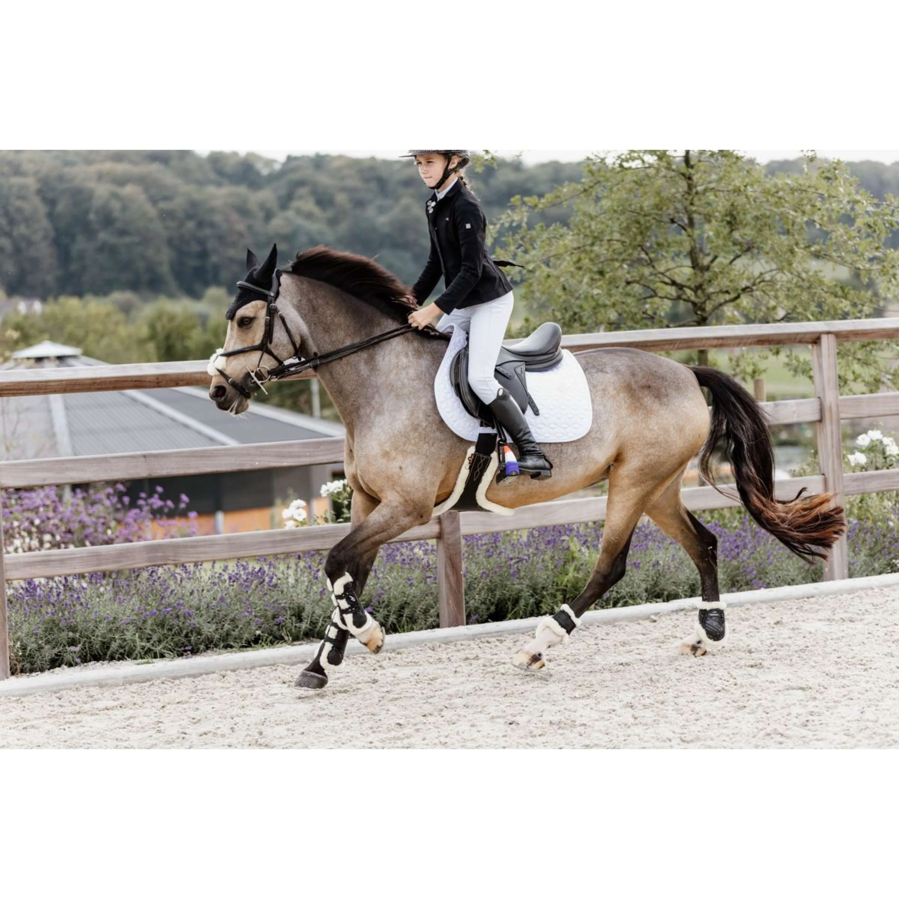 Kentucky Horsewear Protèges-Tendons Bamboo Elastic Vegan Sheepskin Noir - Image 8