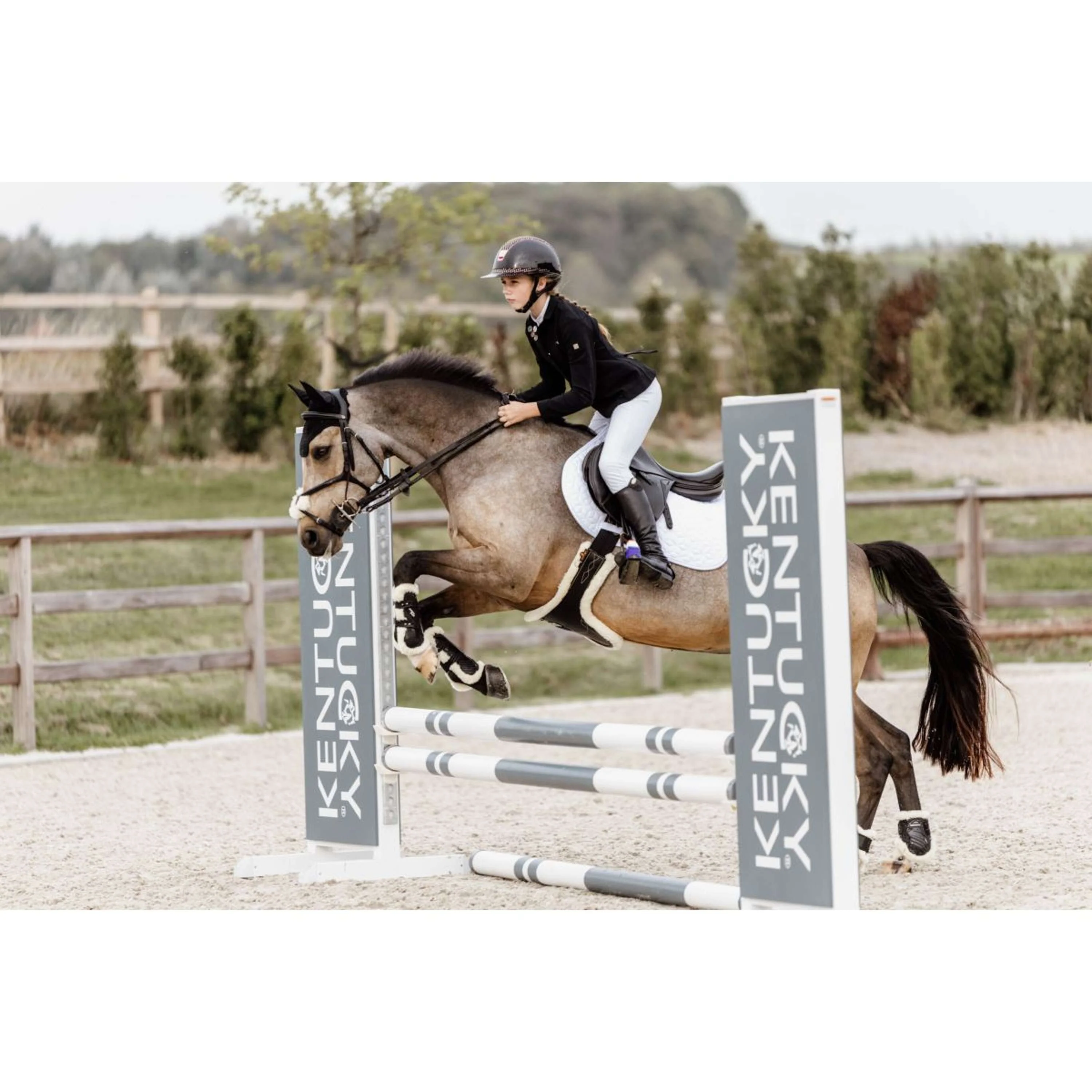 Kentucky Horsewear Protèges-Tendons Bamboo Elastic Vegan Sheepskin Noir - Image 9
