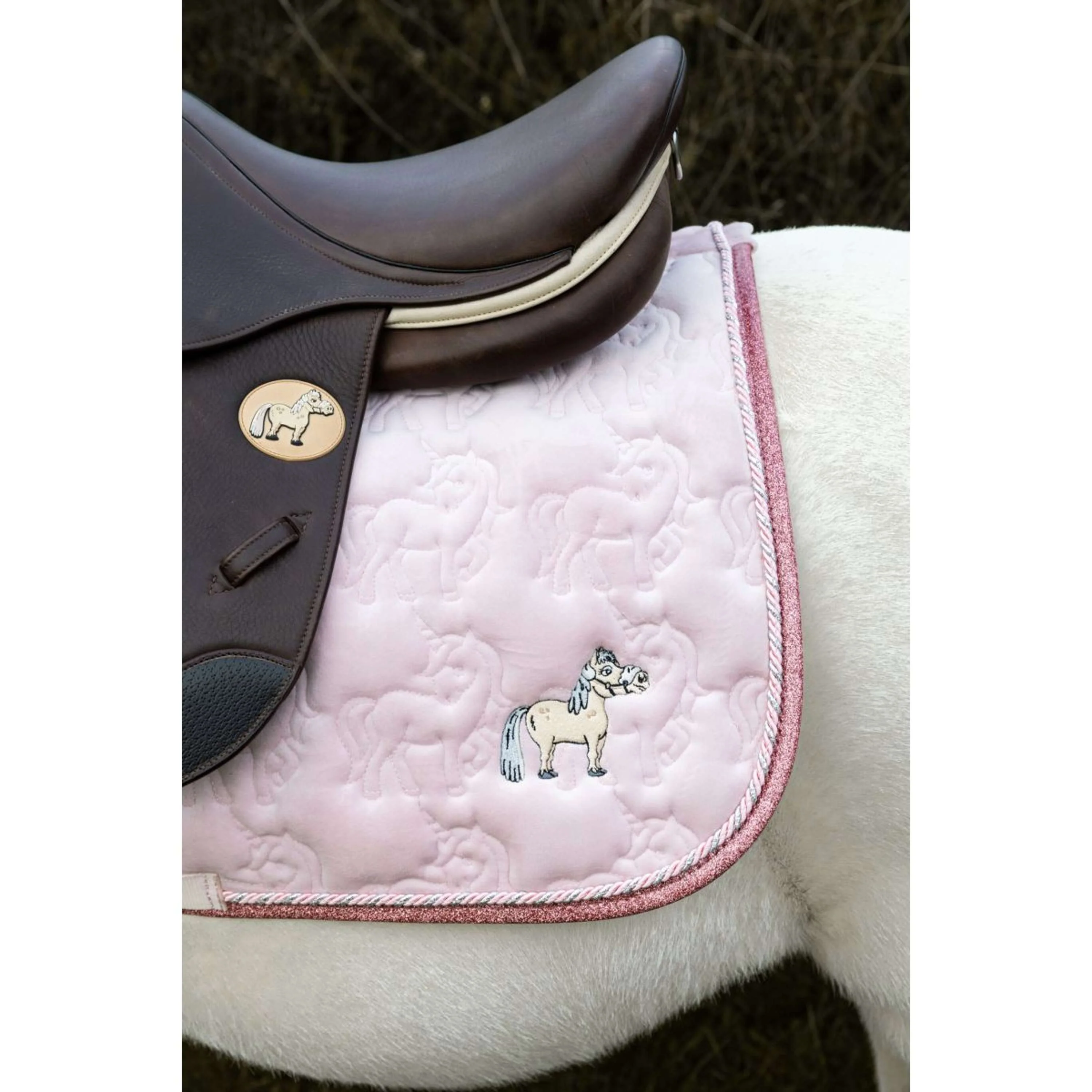 Kentucky Horsewear Tapis de Selle Glitter Unicorn Dressage Soft Rose - Image 4