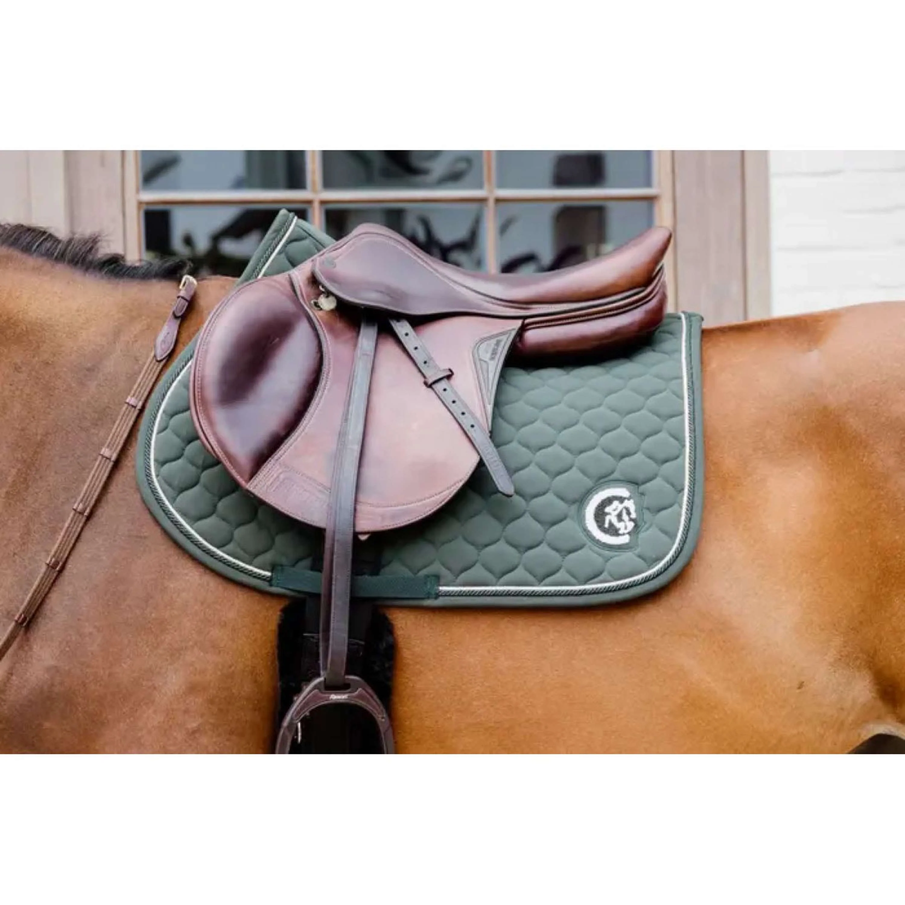 Kentucky Horsewear Tapis de Selle Onion Quilt 3D Logo de Saut Pine Green - Image 2