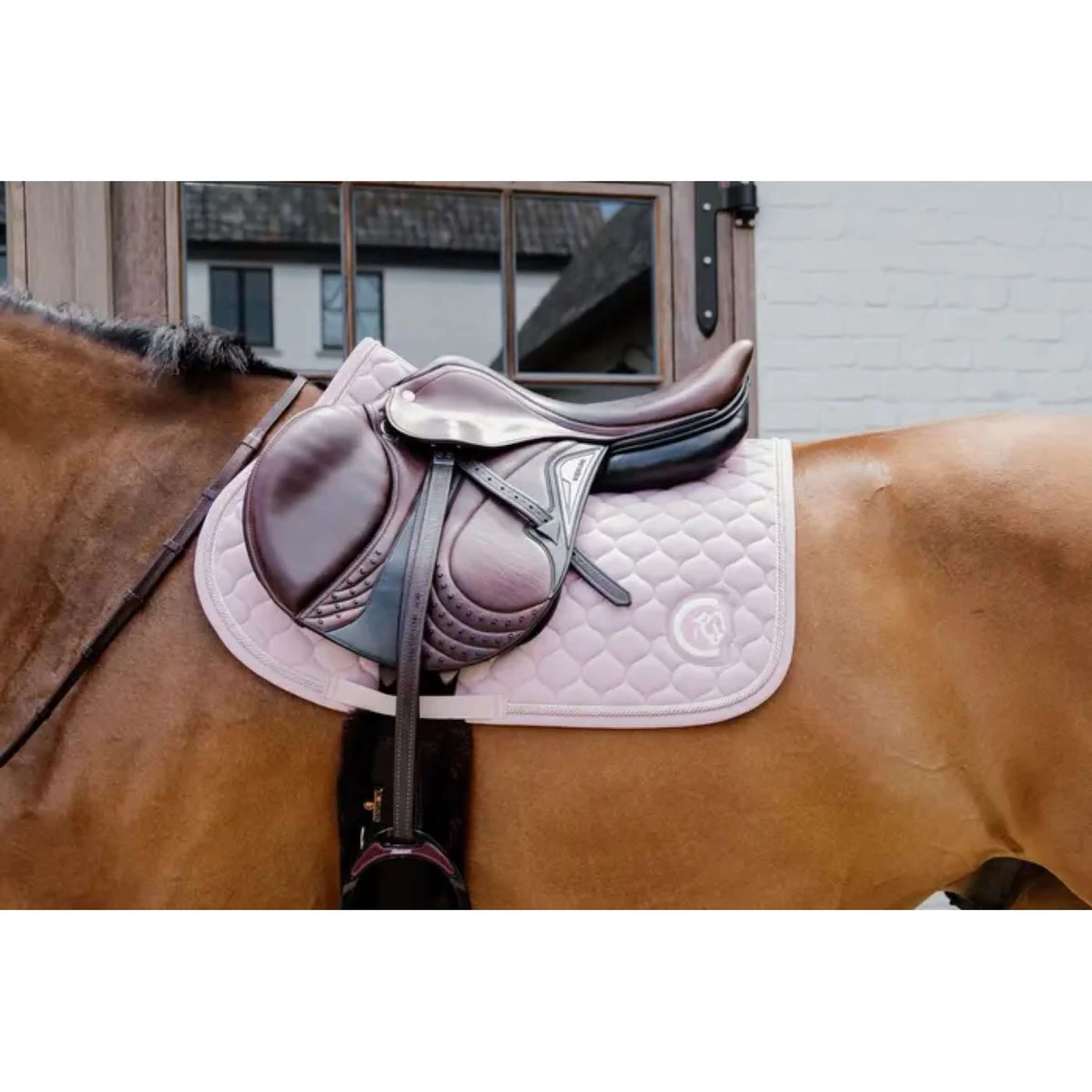 Kentucky Horsewear Tapis de Selle Onion Quilt 3D Logo de Saut Rose clair - Image 2