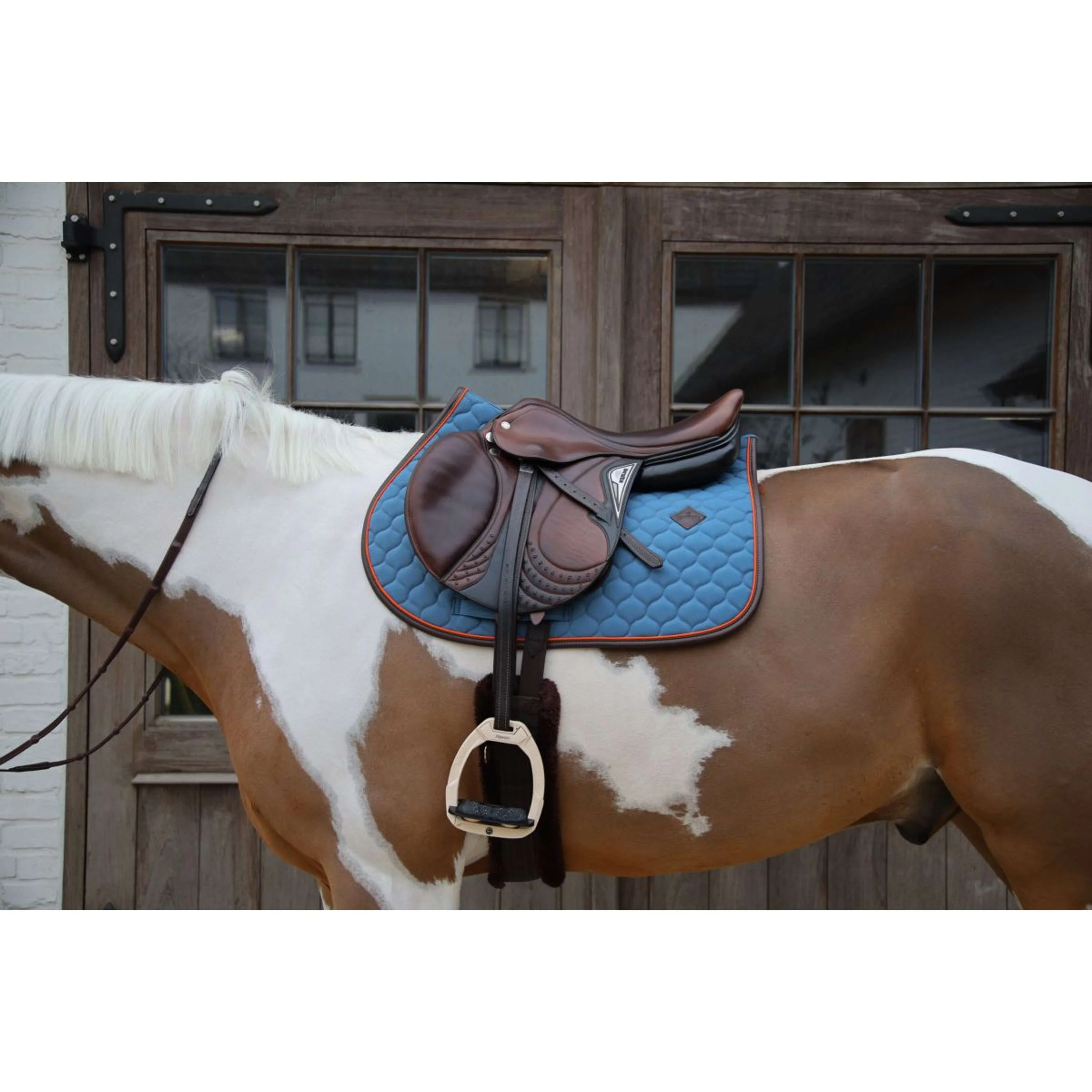 Kentucky Horsewear Tapis de Selle Onion Quilt Leather Neon de Saut Bleu - Image 2