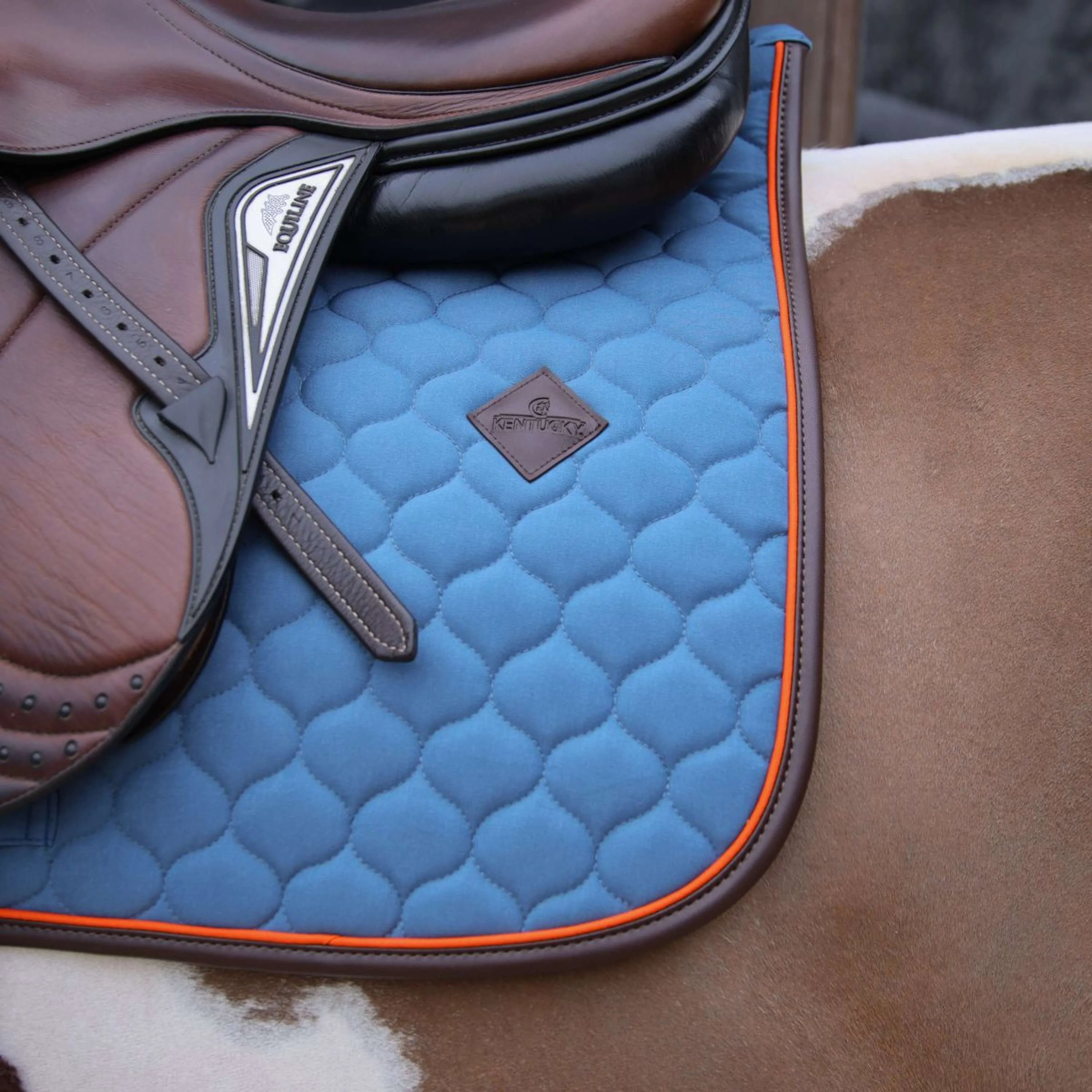 Kentucky Horsewear Tapis de Selle Onion Quilt Leather Neon de Saut Bleu - Image 3