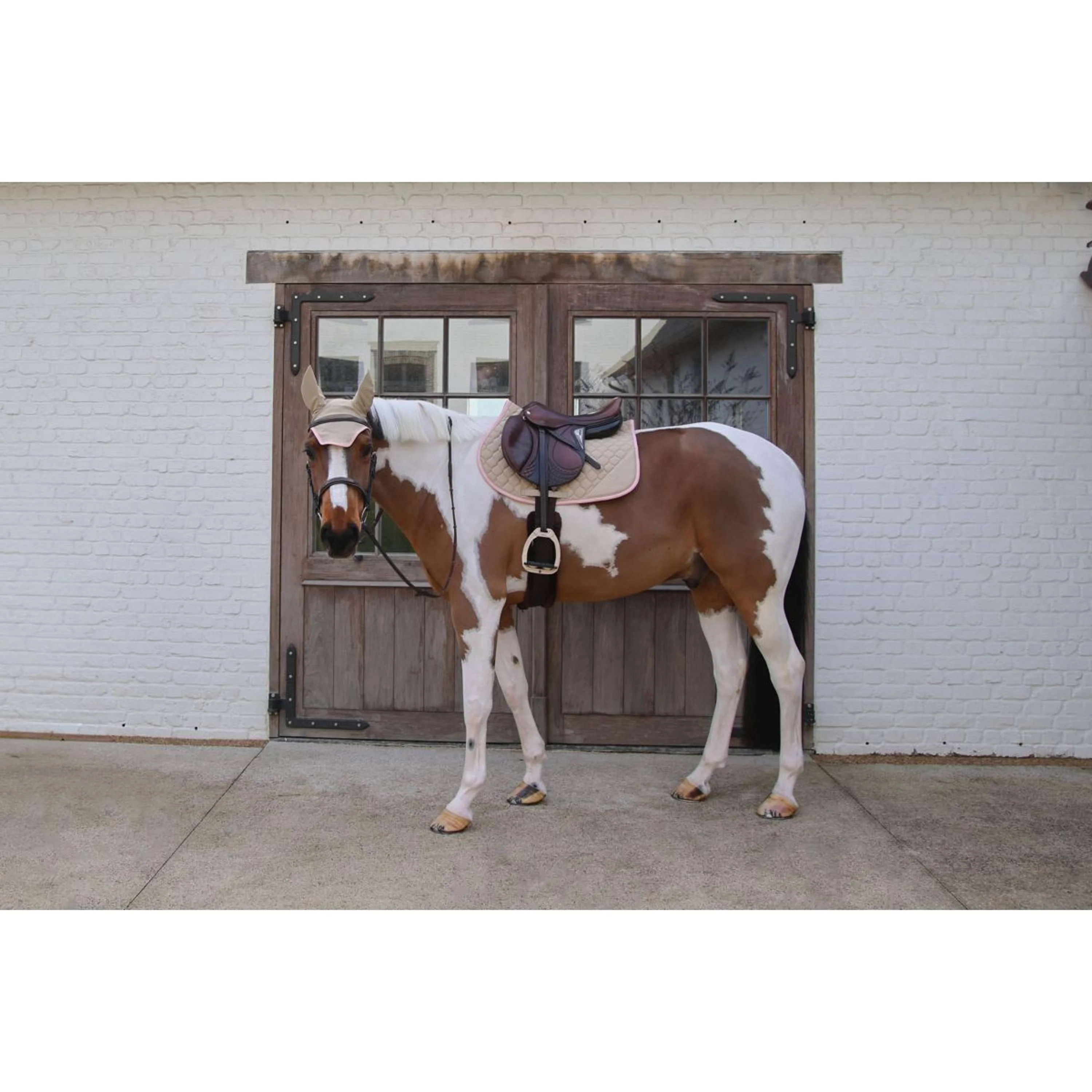 Kentucky Horsewear Tapis de Selle Softshell Onion Quilt de Saut Beige/Vieux Rose - Image 3