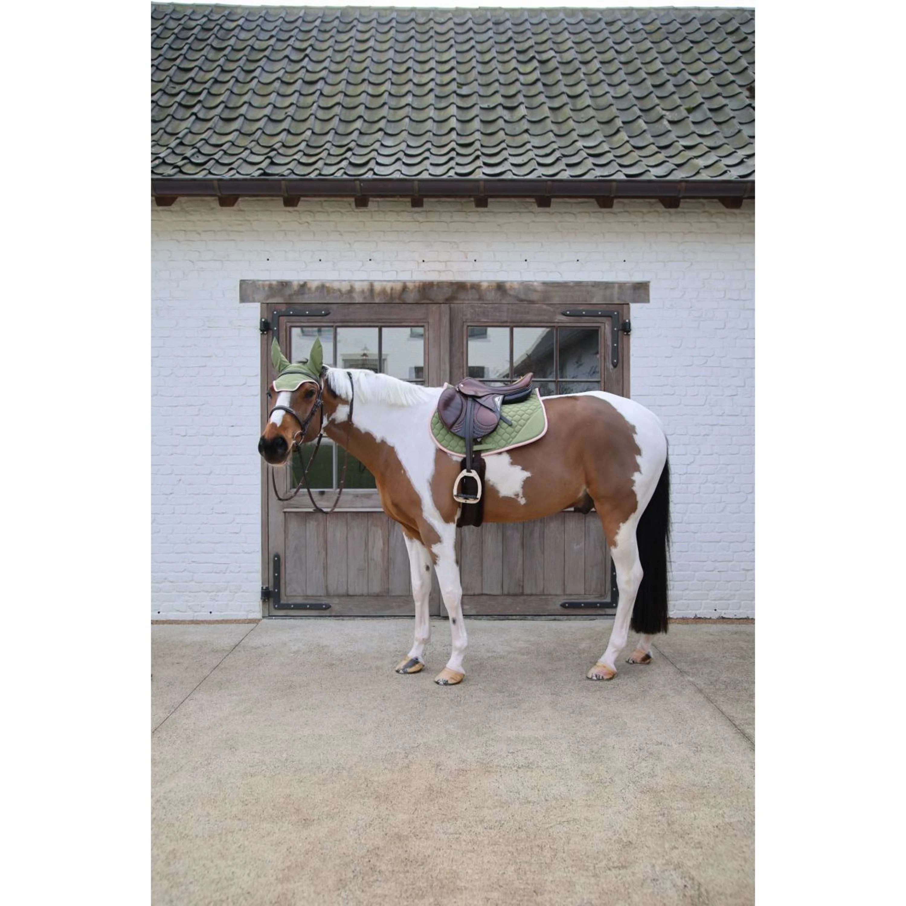 Kentucky Horsewear Tapis de Selle Softshell Onion Quilt de Saut Kaki/Vieux Rose - Image 7
